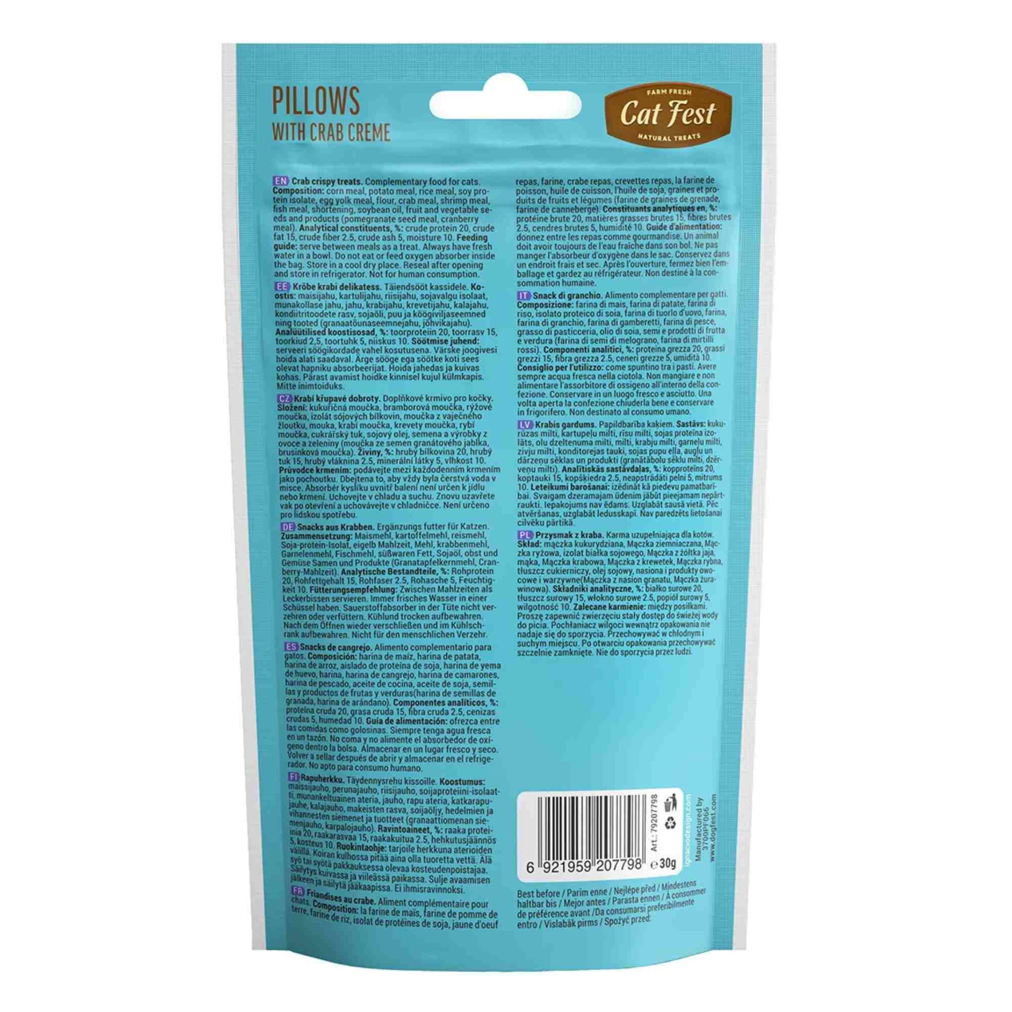 Catfest Pillows with Crab Cream Cat Treats 30g