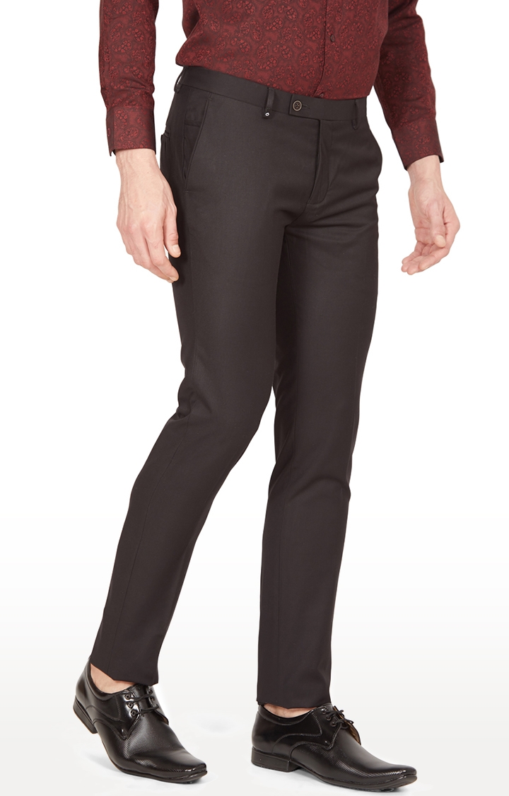 Traifo Slim Fit Black and Lightgrey Formal Trouser for Men - Polyester  Viscose Bottom Formal Pants for Gents - Office Formal dress for men