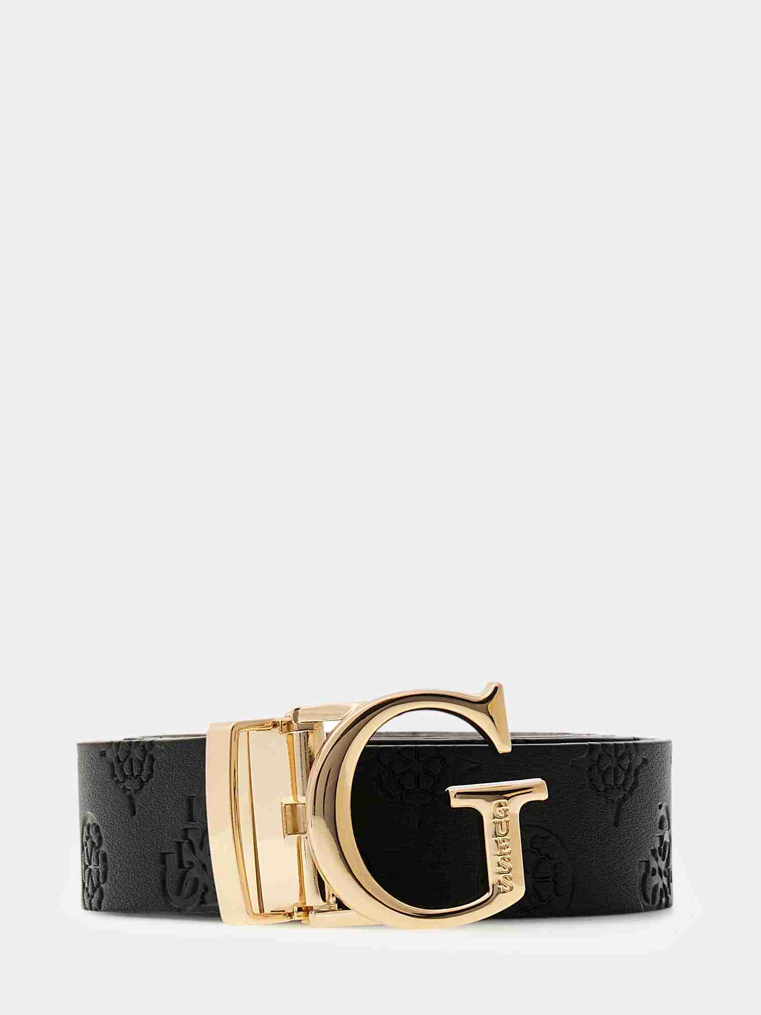 Guess Black Polyester Textured Women Belt