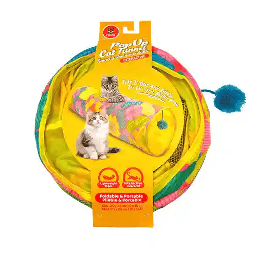 Barkbutler Fofos Floral Pop Up Tunnel Toy for Cats 90X25X25 CM