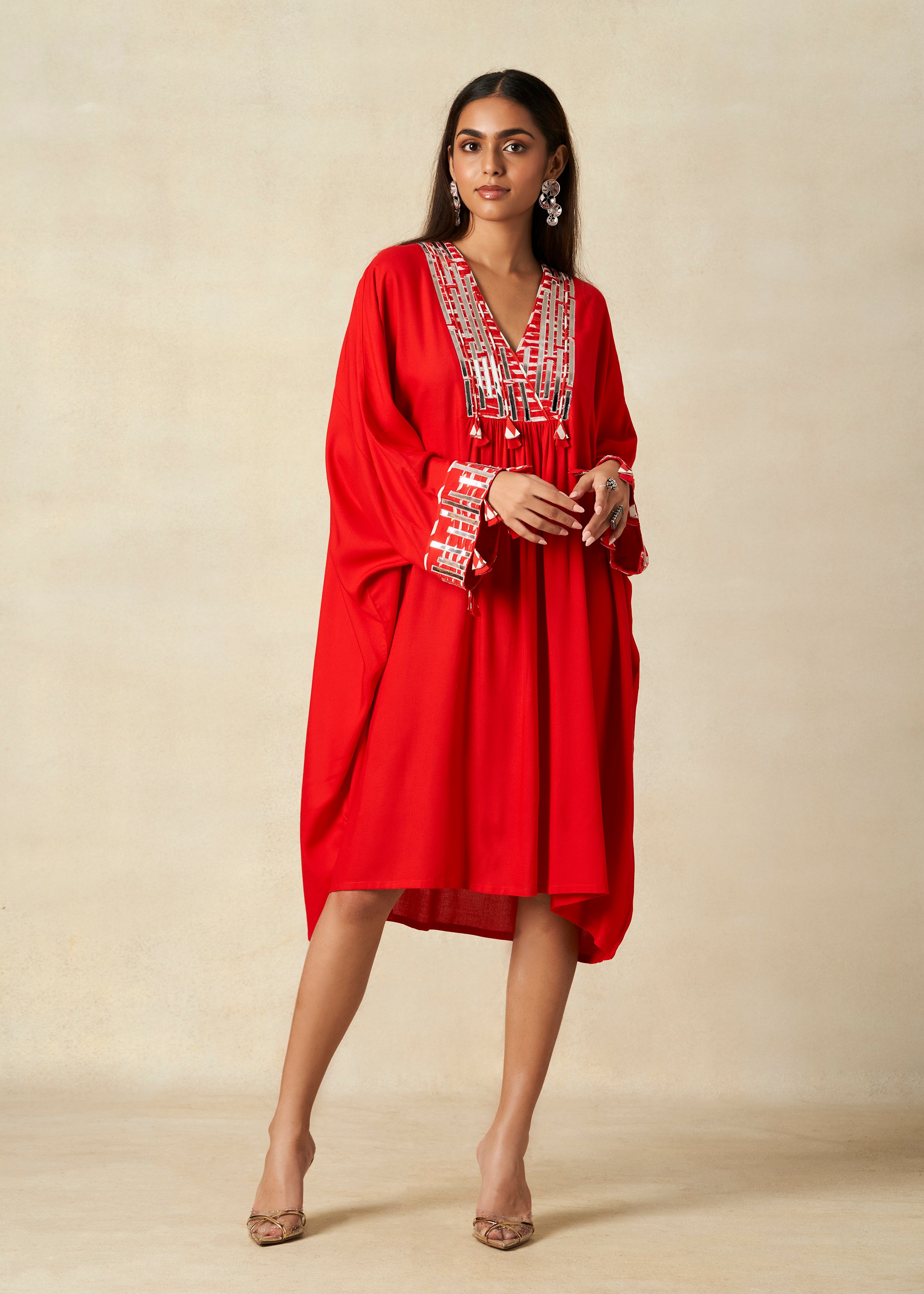 Red Kaftan Tunic