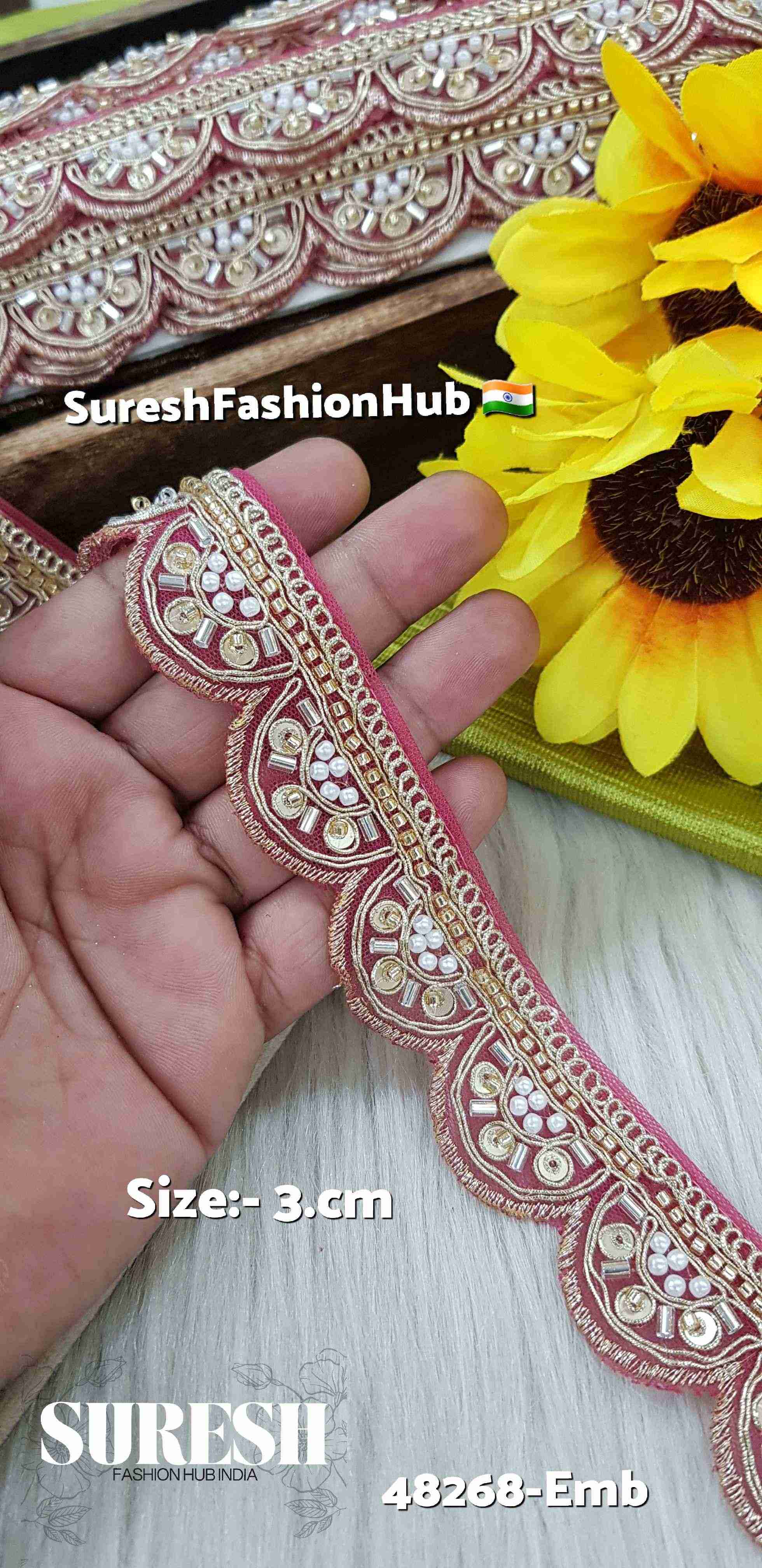 One-Side Scalloped Embroidery Lace