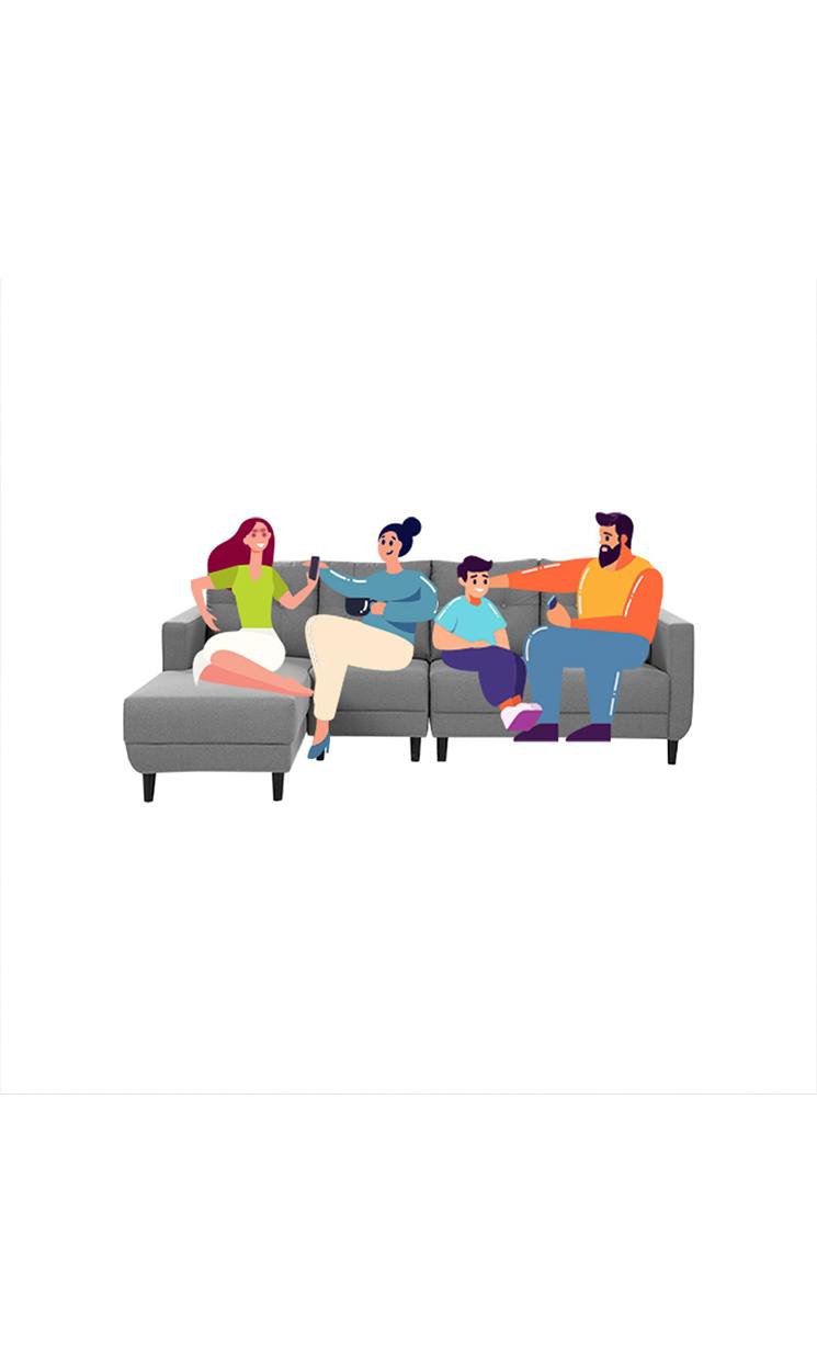 neudot Aria 6 Seater RHS Sectional Sofa in Earth Brown Colour
