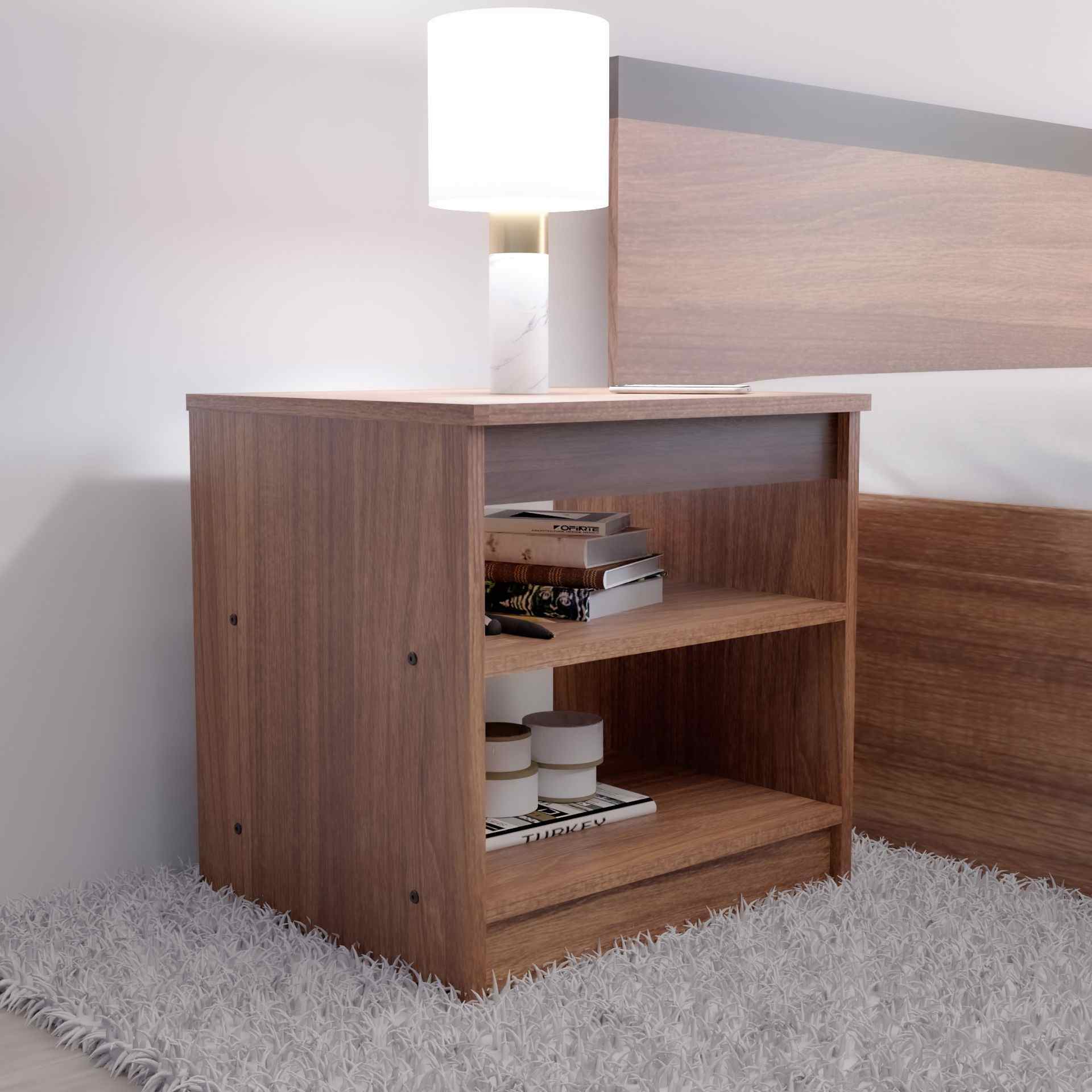 neudot Holland Bedside Table - Leon Teak (DIY)