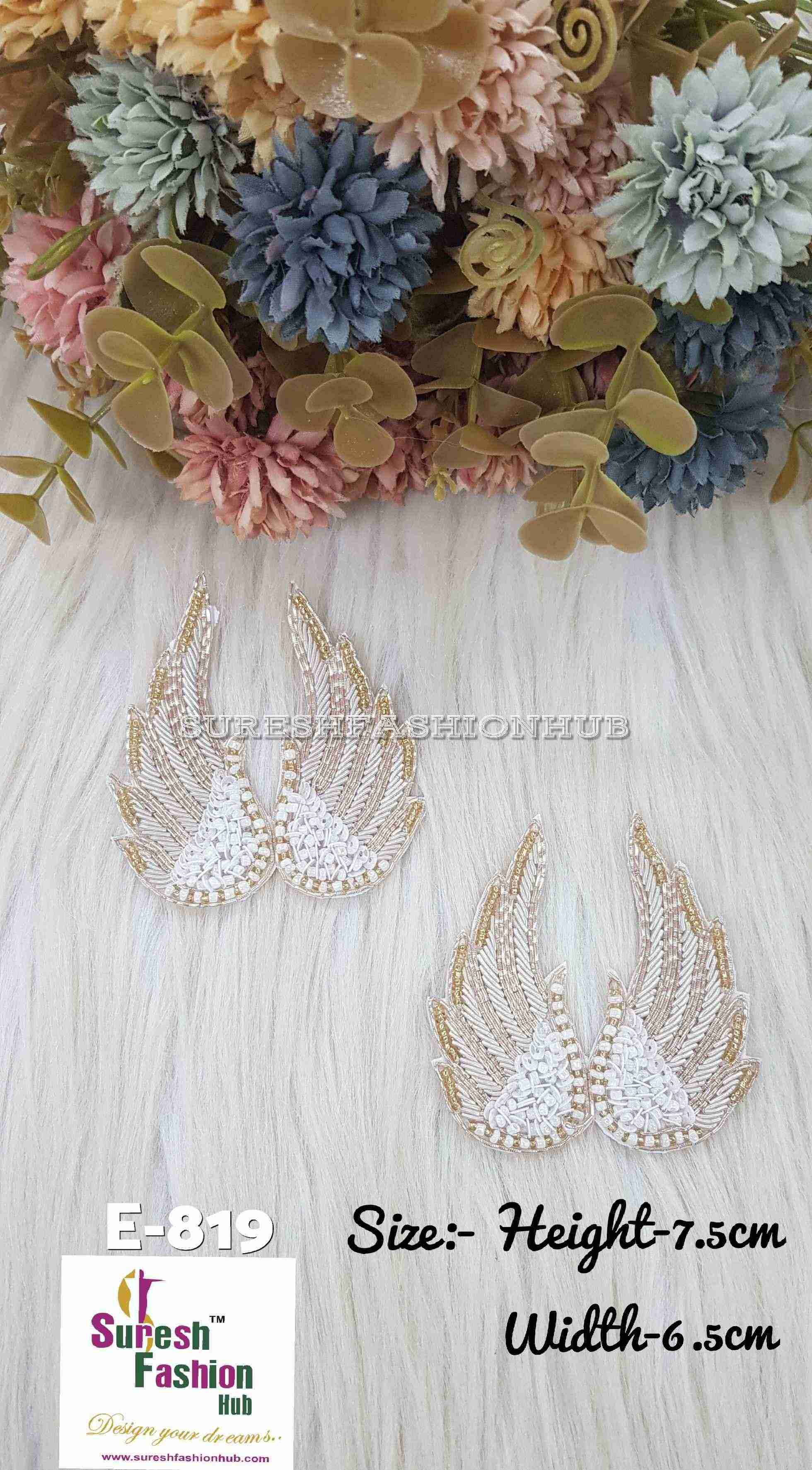 White Handcrafted Winged Elegance Patch