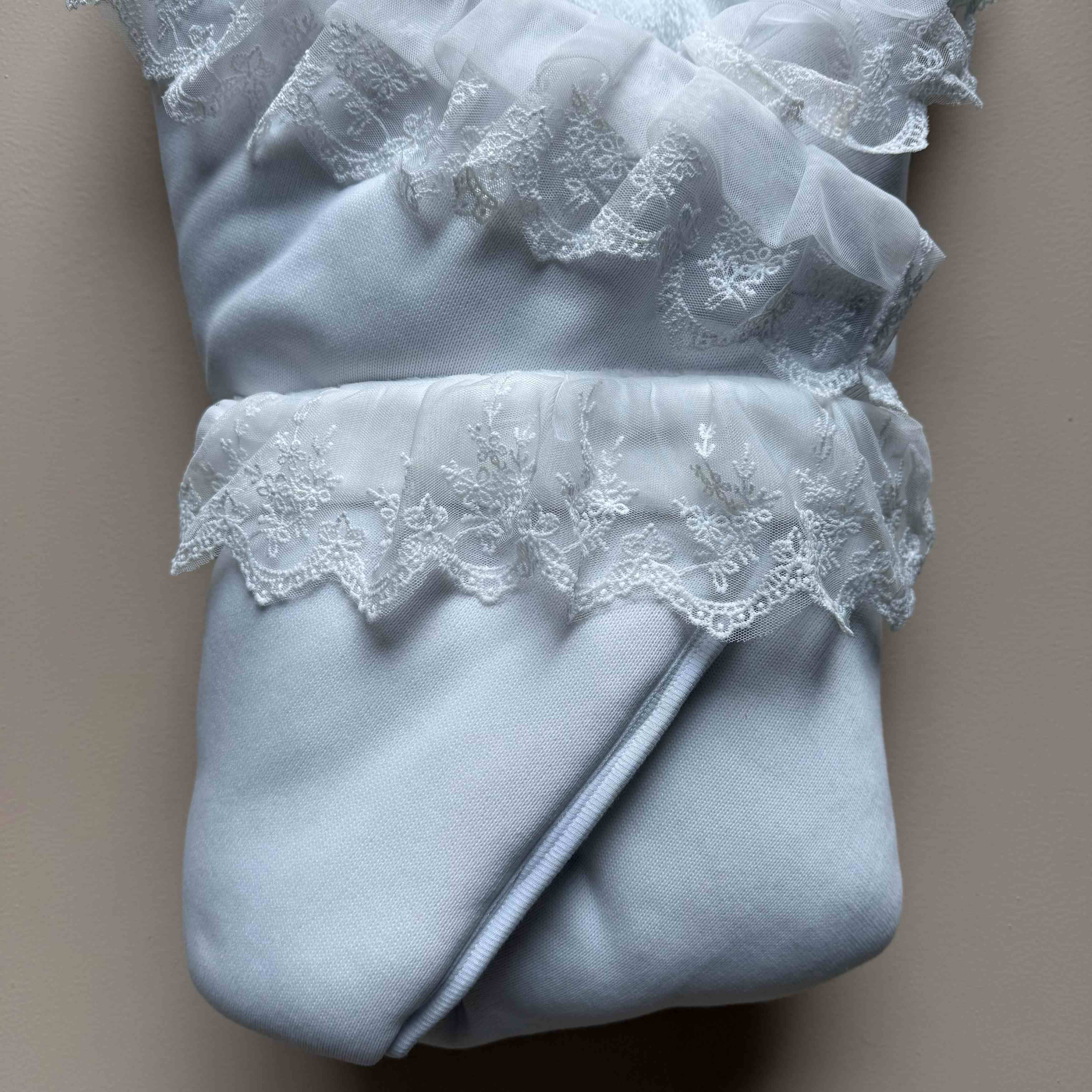 Ivory Snow Heirloom Knit Baby Drape