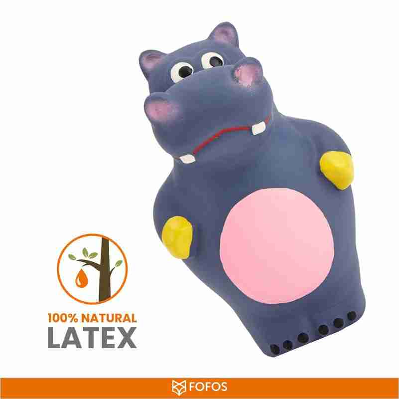Barkbutler Fofos Latex Hippo Squeaky Toy for Dogs