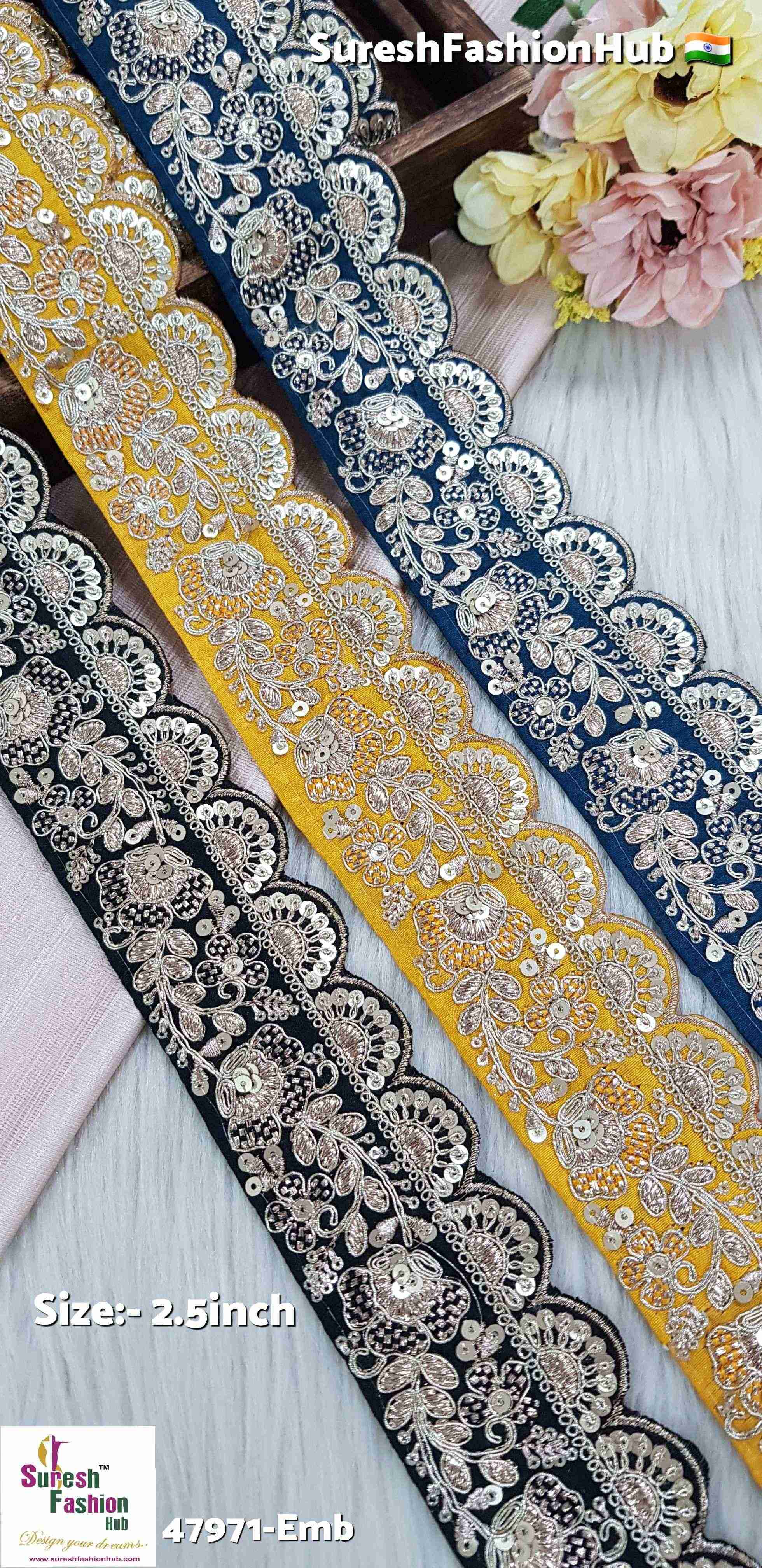 Black Pearl Scallop Embroidery Lace