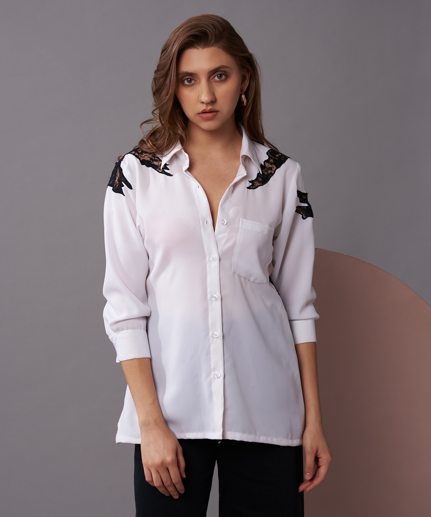 Classy Lacy Shirt (White)