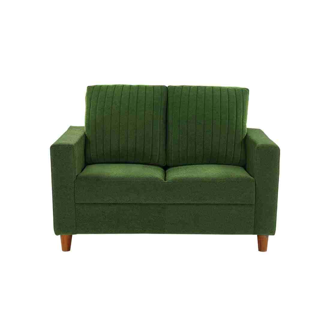 neudot Roman Sofa for Living Room |2 Persons Sofa|Premium Fabric with Cushioned Armrest | Solid Wood Frame|2 Seater in Emerald Green Color