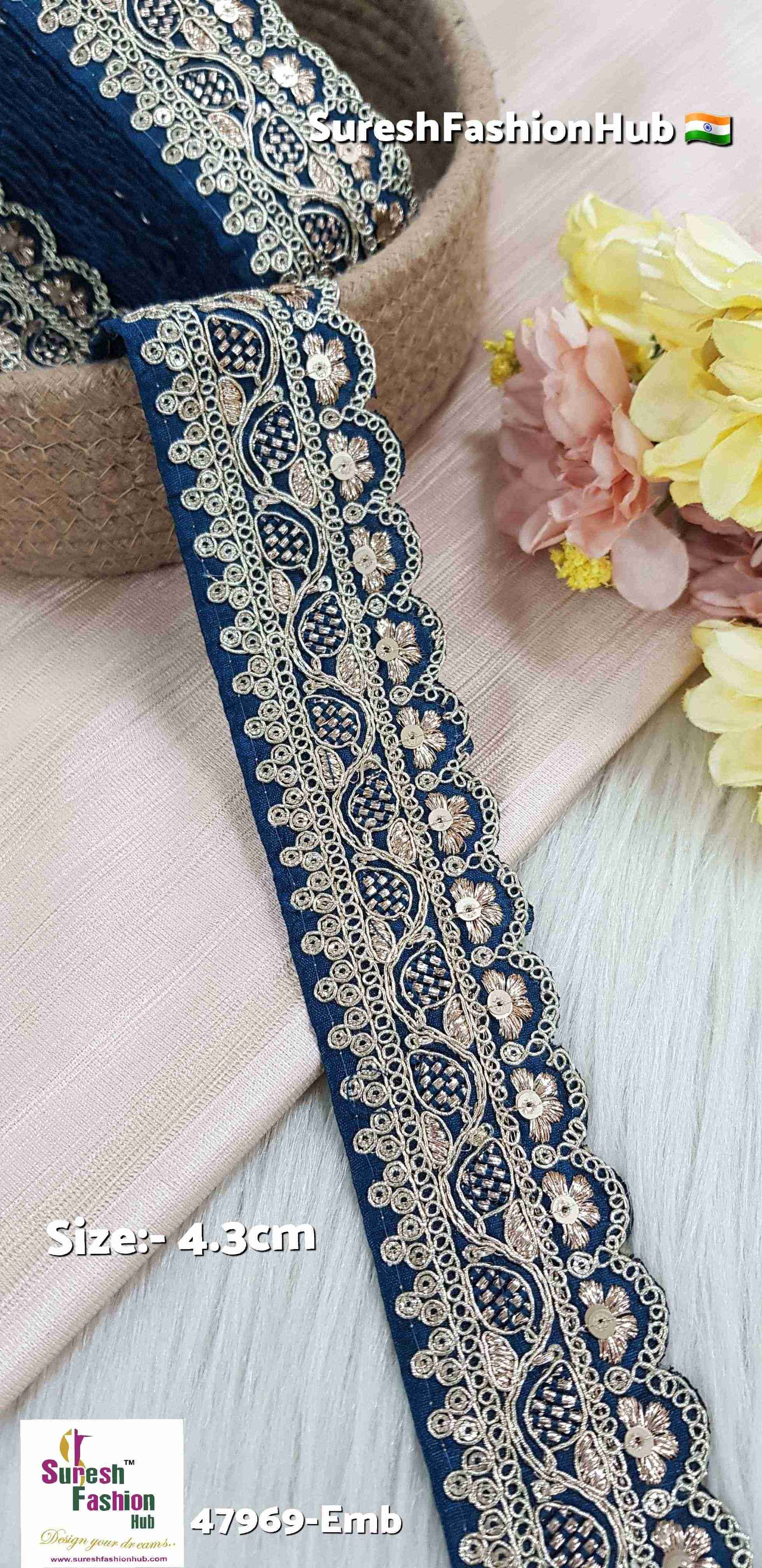 Peacock Pearl Bloom Scallop Embroidery Lace
