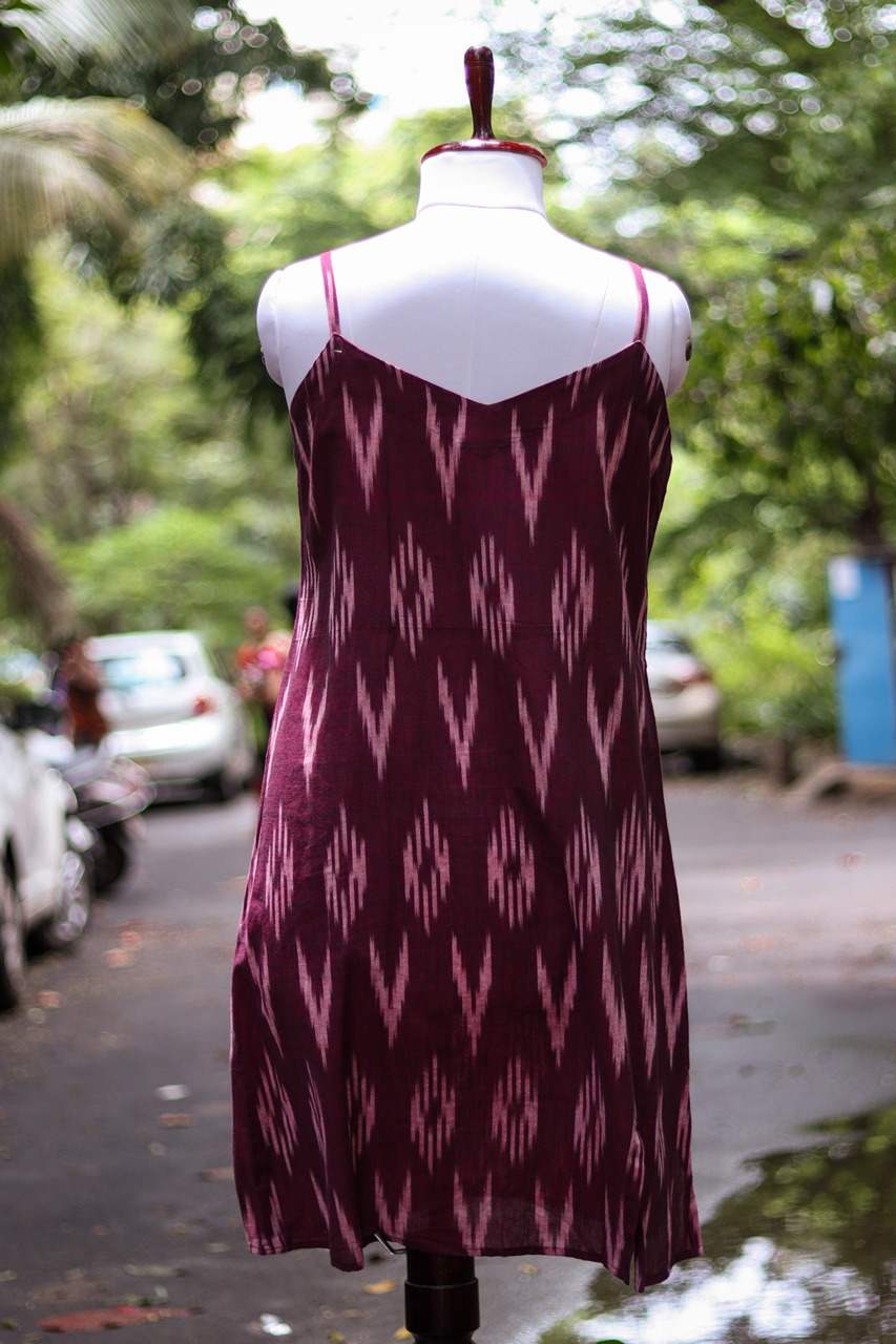Ikkat Maroon