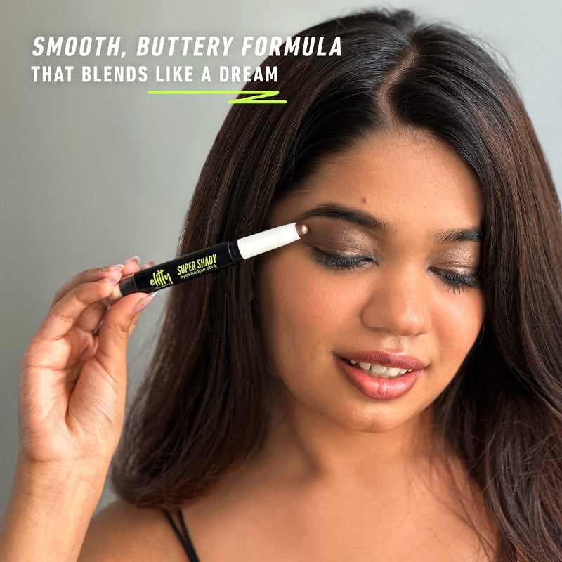 Elitty Eyeshadow Stick | Shimmer | Waterproof | Easy to blend, non creasy, Beginner's Friendly eyeshadow | More than 24 Hour Stay | Kahlua Shot (Smokey Brown), 1.7g