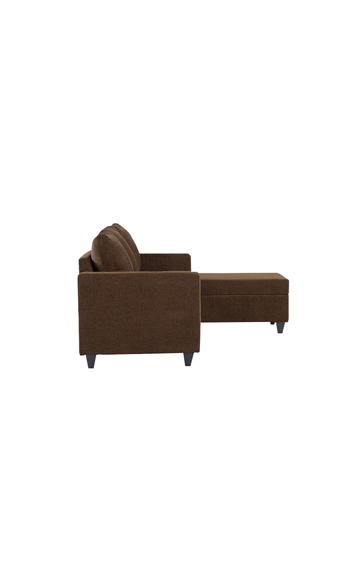 neudot Saya LHS Sectional Sofa for Living Room |4 Person Sofa| Premium Fabric with Cushioned Armrest | 12 Months Warranty| Solid Wood Frame| 4 Seater in Saya Brown Color DIY(Do-It-Yourself)