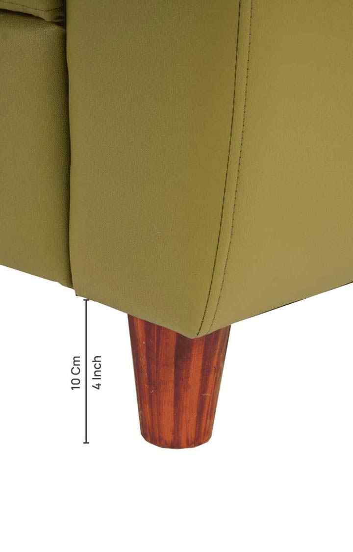 neudot Scott Sofa for Living Room |3 Persons Sofa|Premium Leatherette with Cushioned Armrest | Solid Wood Frame|3 Seater in Misty Green Color
