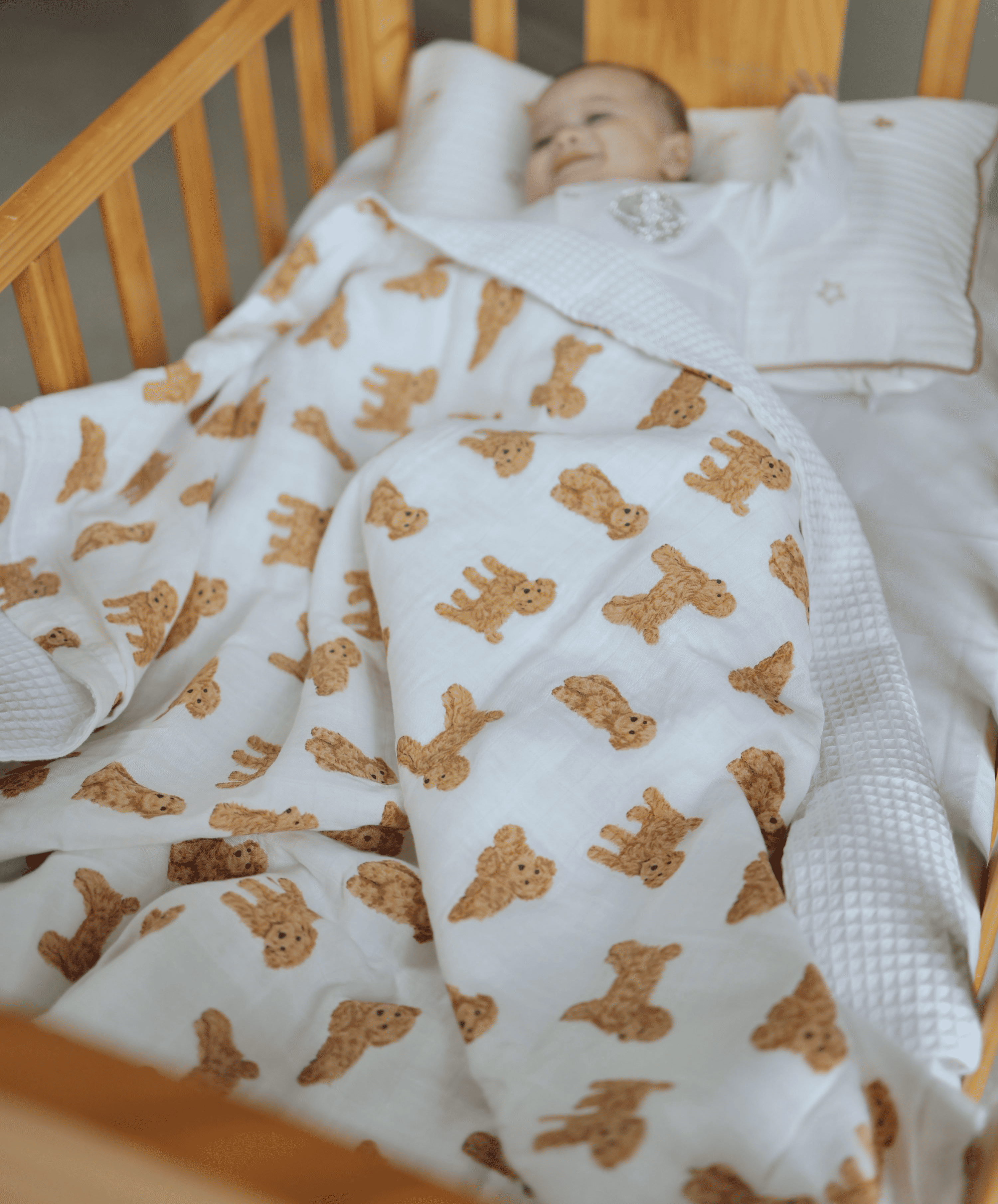 Poodle Playtime Muslin Blanket
