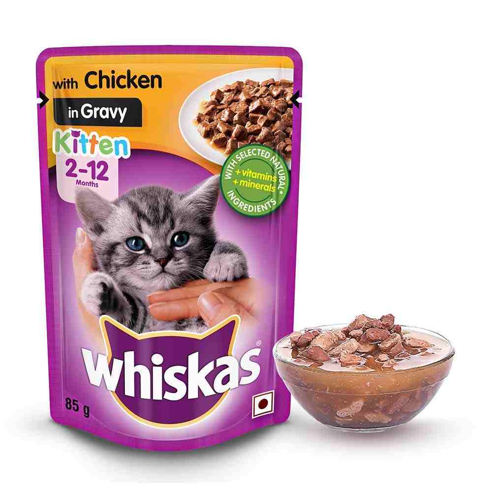 Whiskas Kitten Chicken In Gravy 80GM X7PCS and Sheba 70G 1PCS