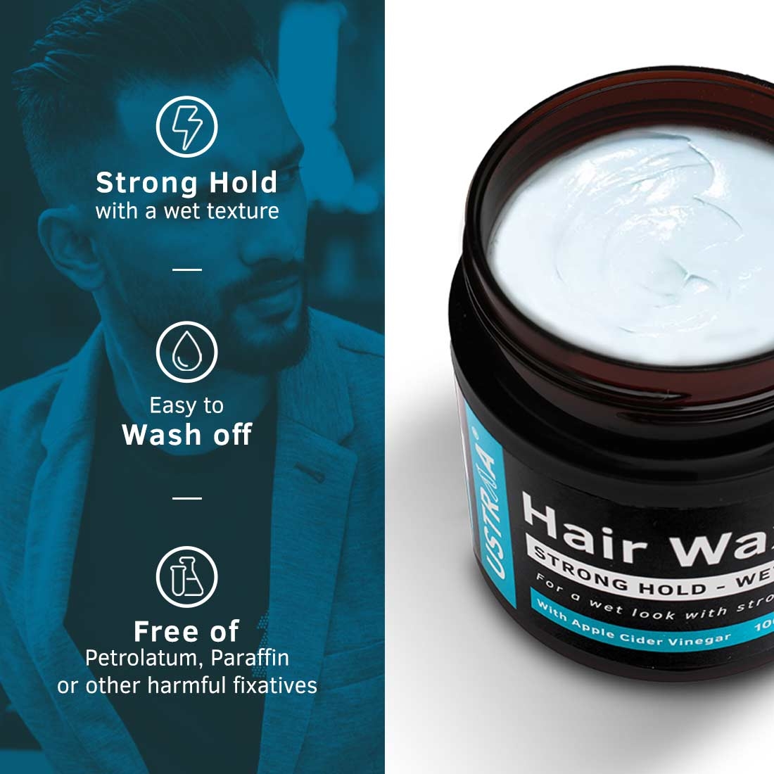 Ustraa | Hair Wax - Strong Hold - Wet Look 100g 5