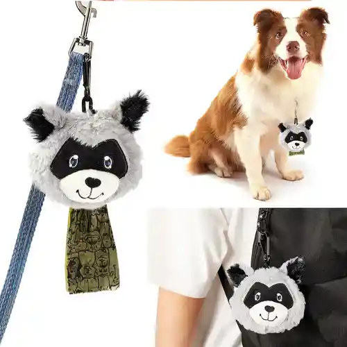 Barkbutler Fofos Plush Racoon Poop Bags for Dogs and Cats