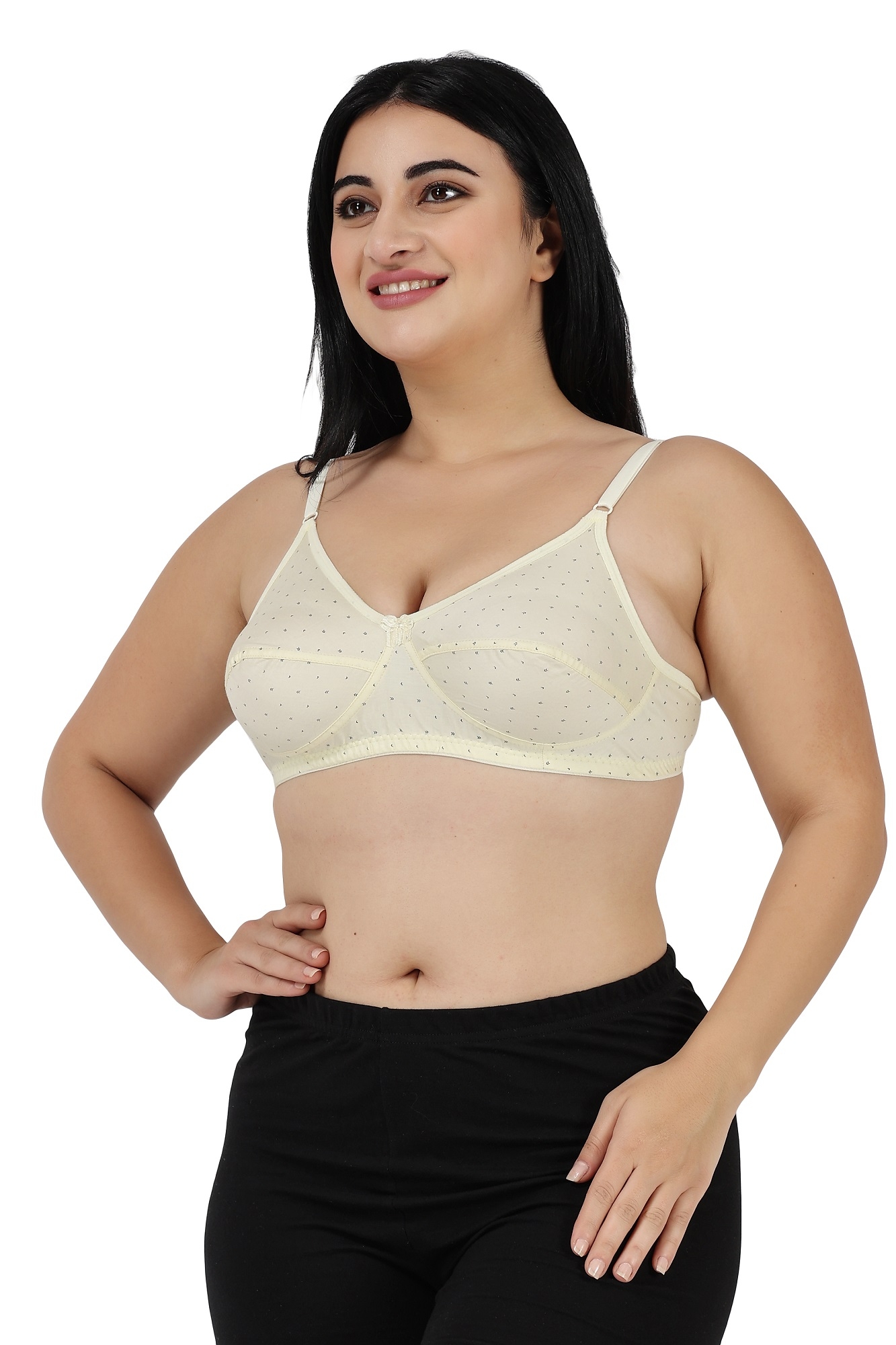 Women Printed  Medium  Coverage Non Padded  Bra(Lemon)