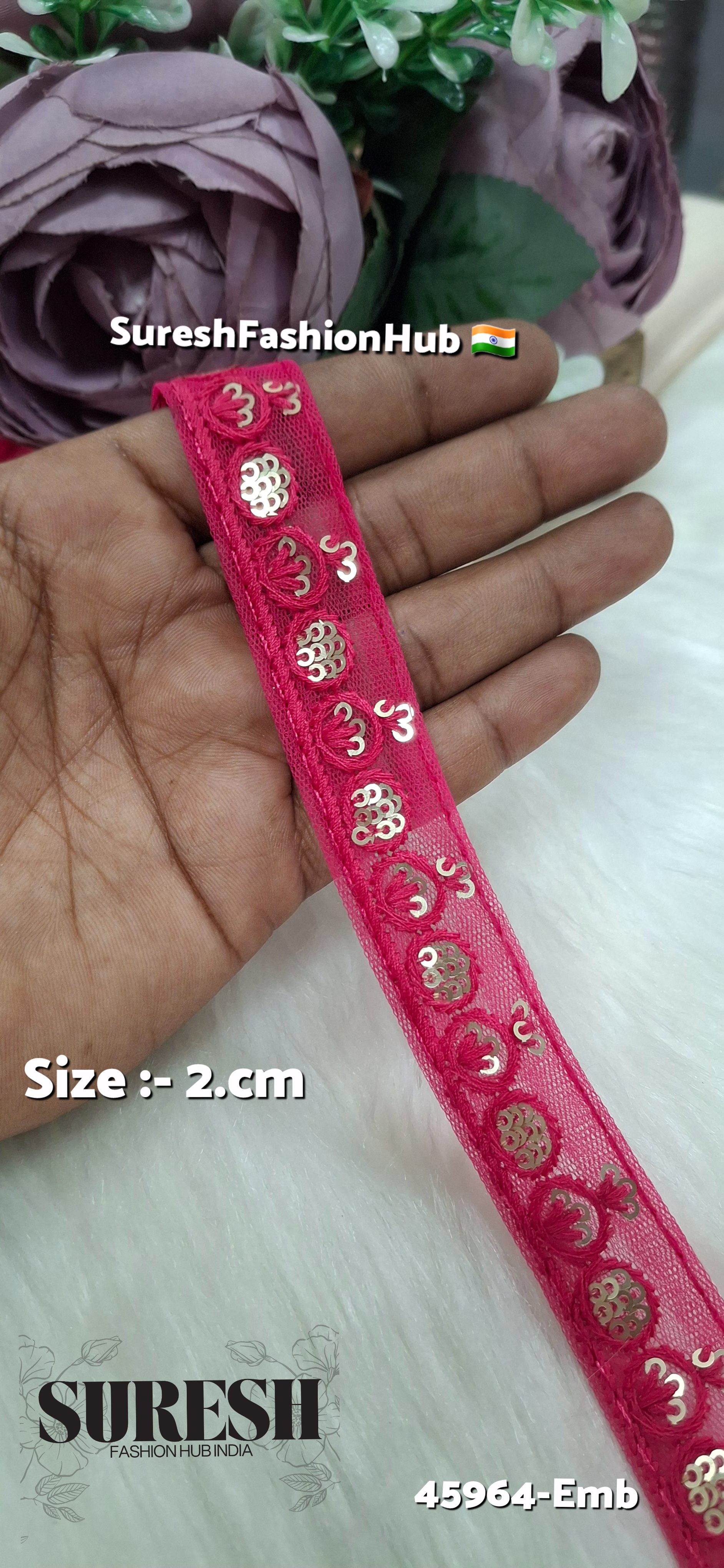 Rani Tone-on-Tone Net Embroidery Lace