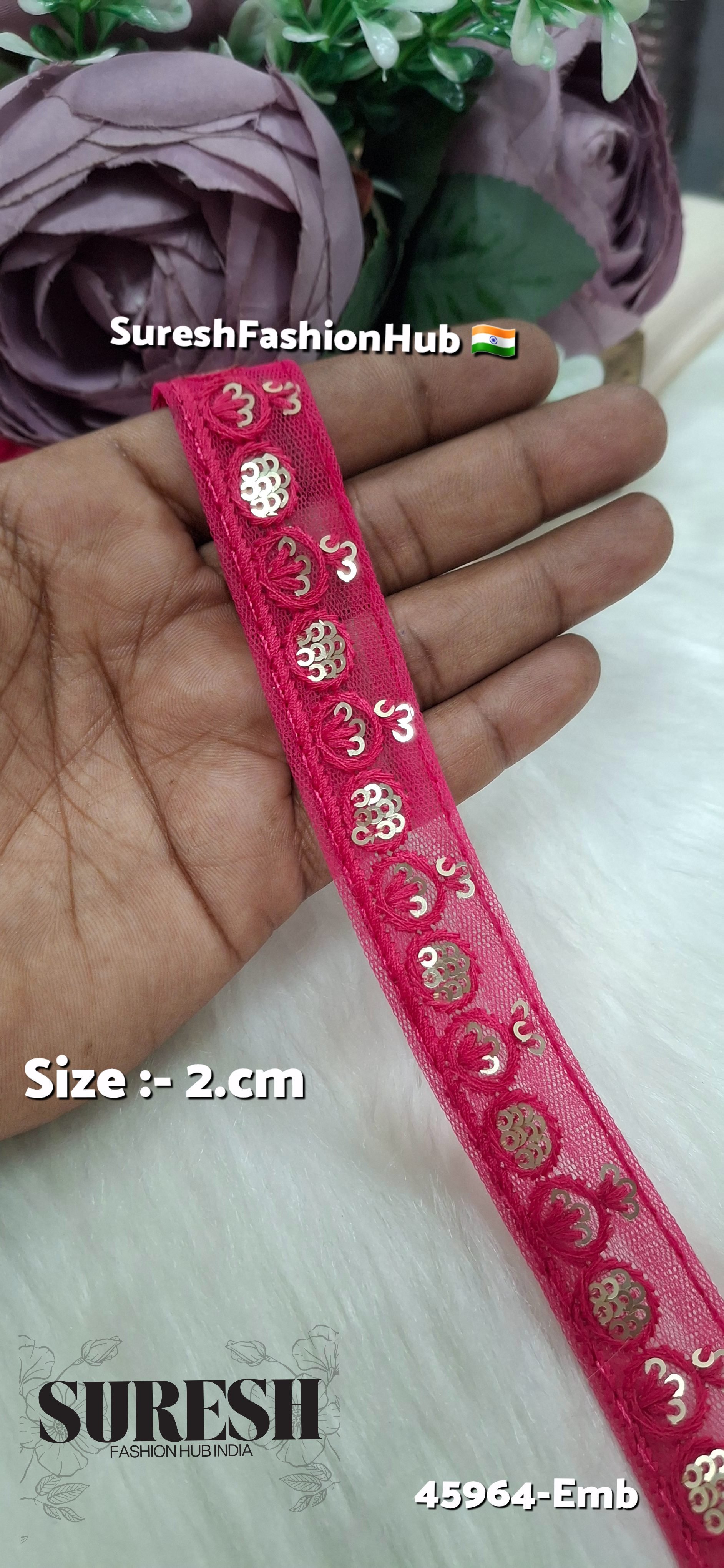 Rani Tone-on-Tone Net Embroidery Lace