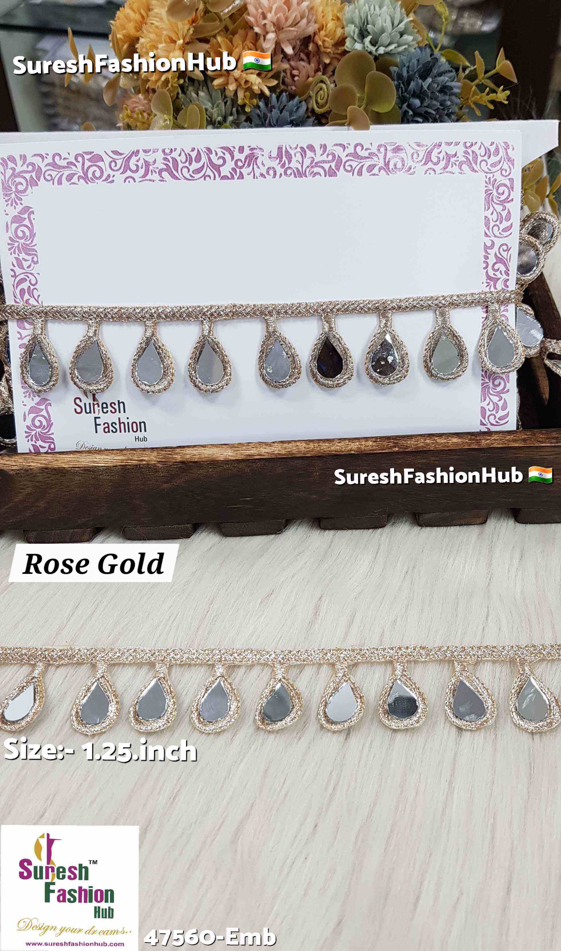 Rose Gold Drop Mirror Cutwork Lace