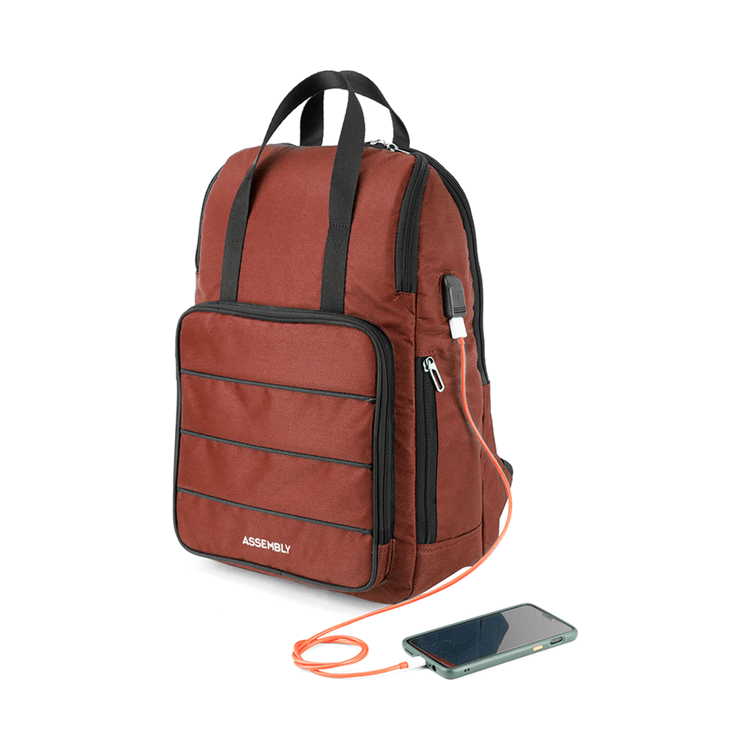 Rust Laptop Backpack (USB Charging Port) | Premium Office Laptop Bag for Men/Women