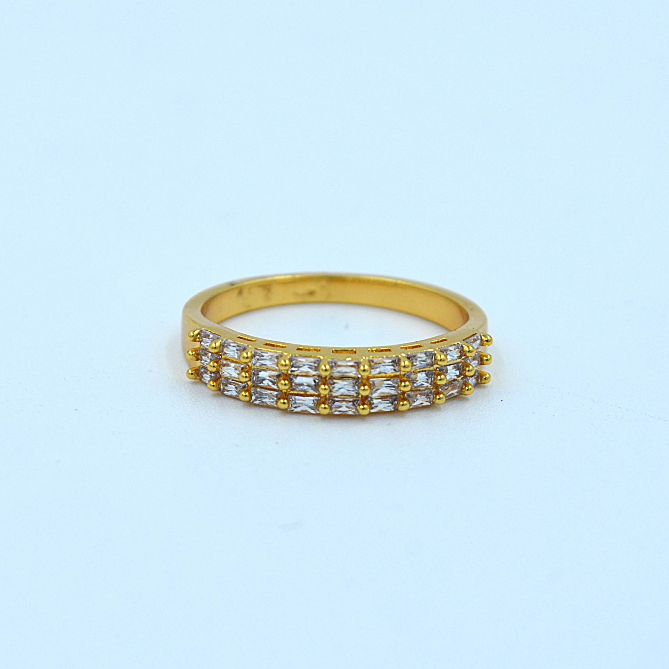 The Nila Gold plated Crystal Studded Ring
