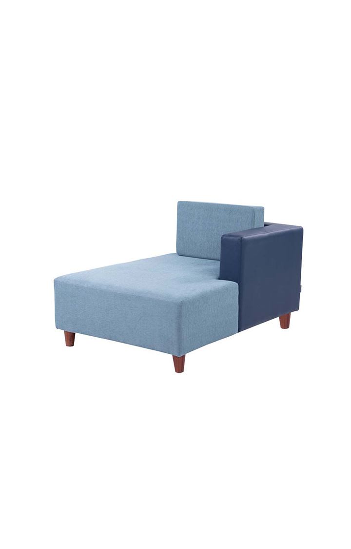 neudot Hailey Duet Fabric 1 Seater Left Aligned Lounger in Mirage Blue Colour | Dual Color | for Living Room | 1 Person Sofa