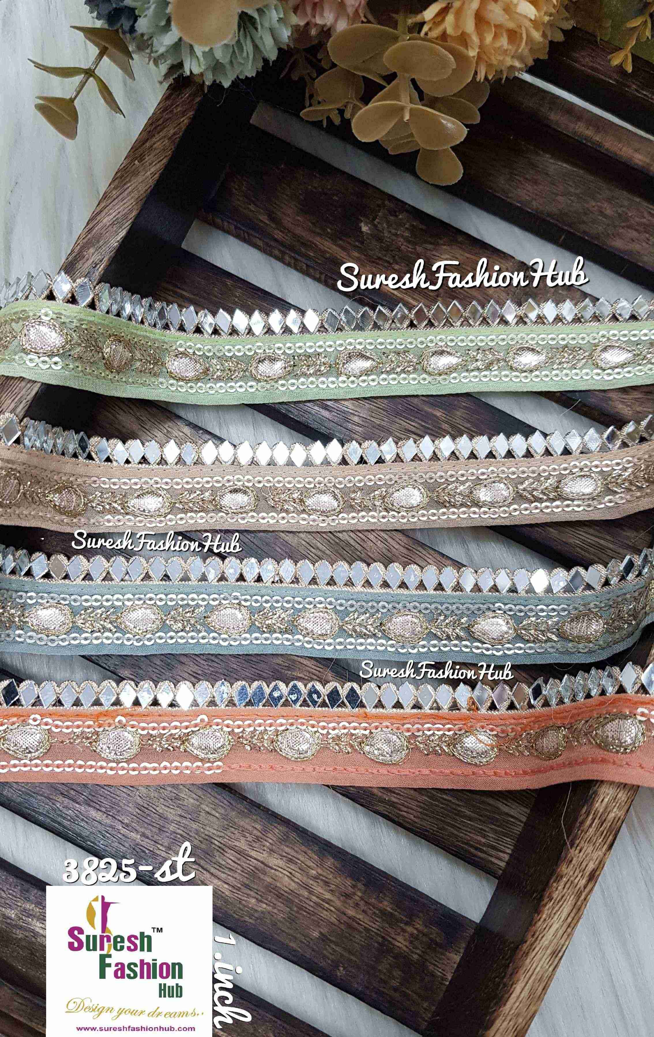 Sea green Sequin Radiance Gota Mirage Lace