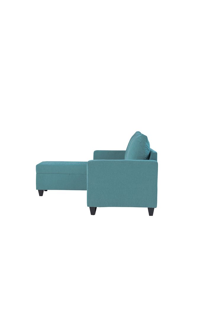 neudot Saya RHS Sectional Sofa for Living Room |4 Person Sofa| Premium Fabric with Cushioned Armrest | 12 Months Warranty| Solid Wood Frame| 4 Seater in Saya Duo Teal Color DIY(Do-It-Yourself)