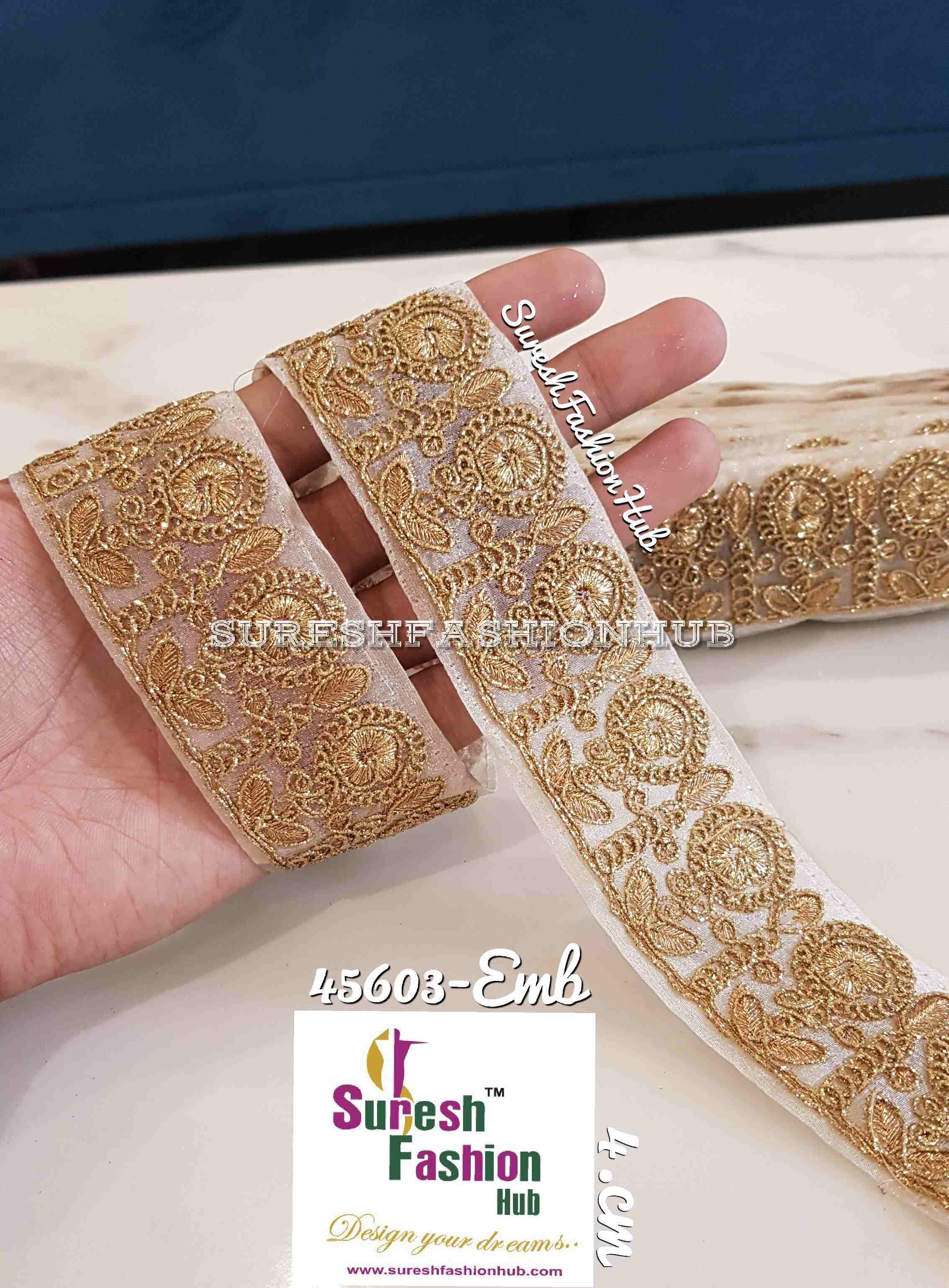 Golden Blossom Organza Lace