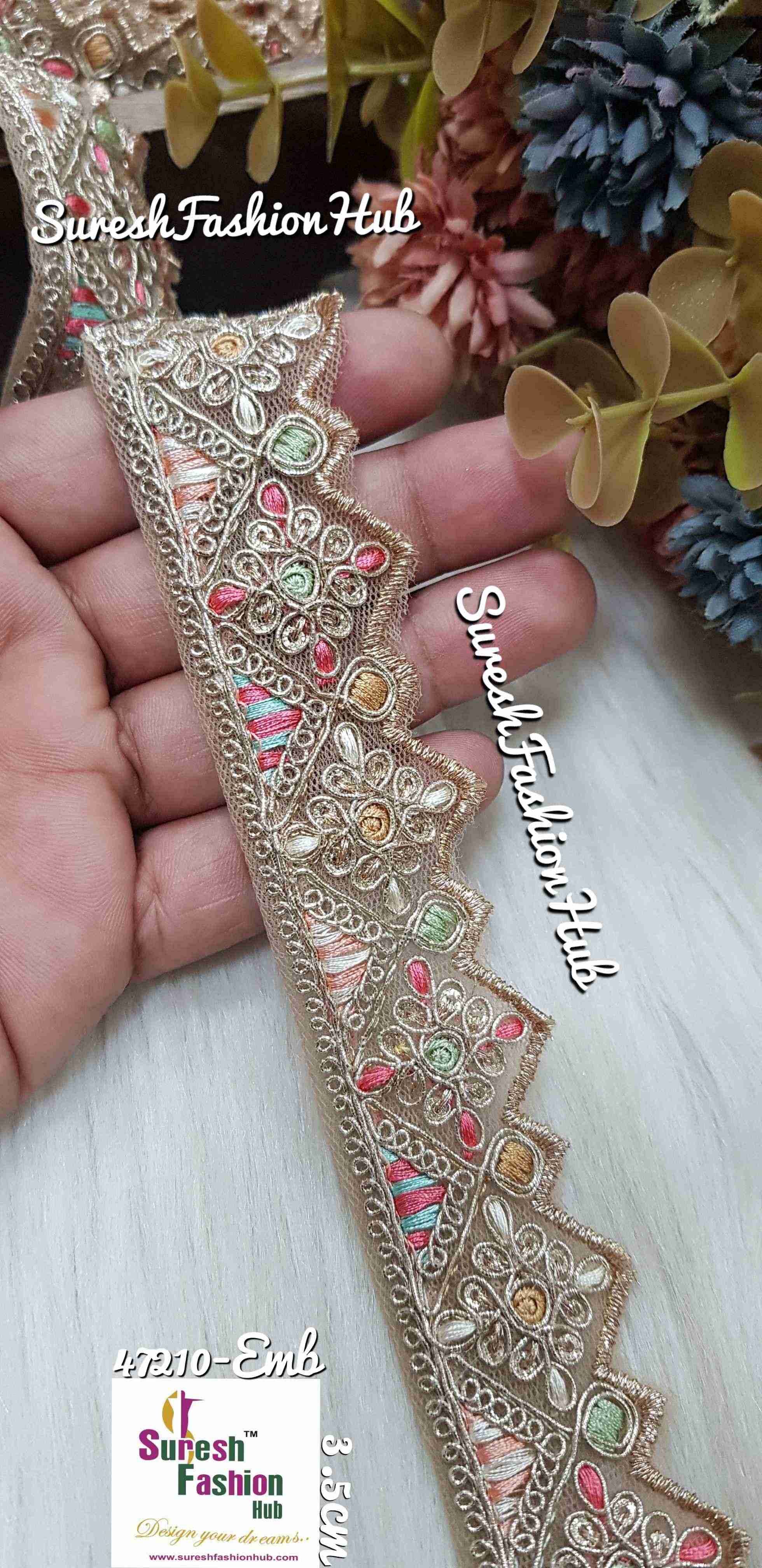 Sabyasachi-Inspired Floral Cutwork Net Lace -No 1