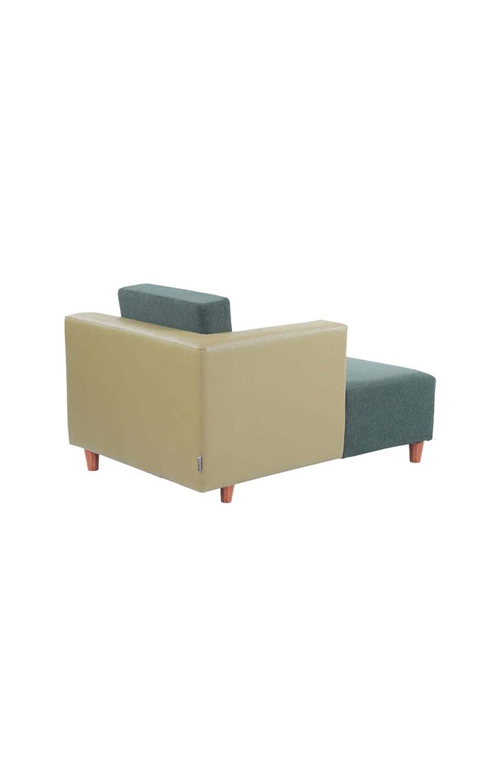 neudot Hailey Duet Fabric 1 Seater RHS Lounger in Castle Green Colour