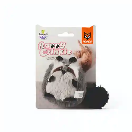 Barkbutler Fofos Floppy Crinkle Raccoon Catnip Toy for Cats