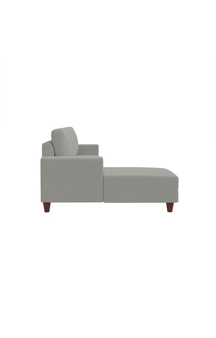 neudot Roman RHS Sectional Sofa for Living Room |6 Person Sofa|Premium Fabric with Cushioned Armrest | Solid Wood Frame|6 Seater in Light Grey Color