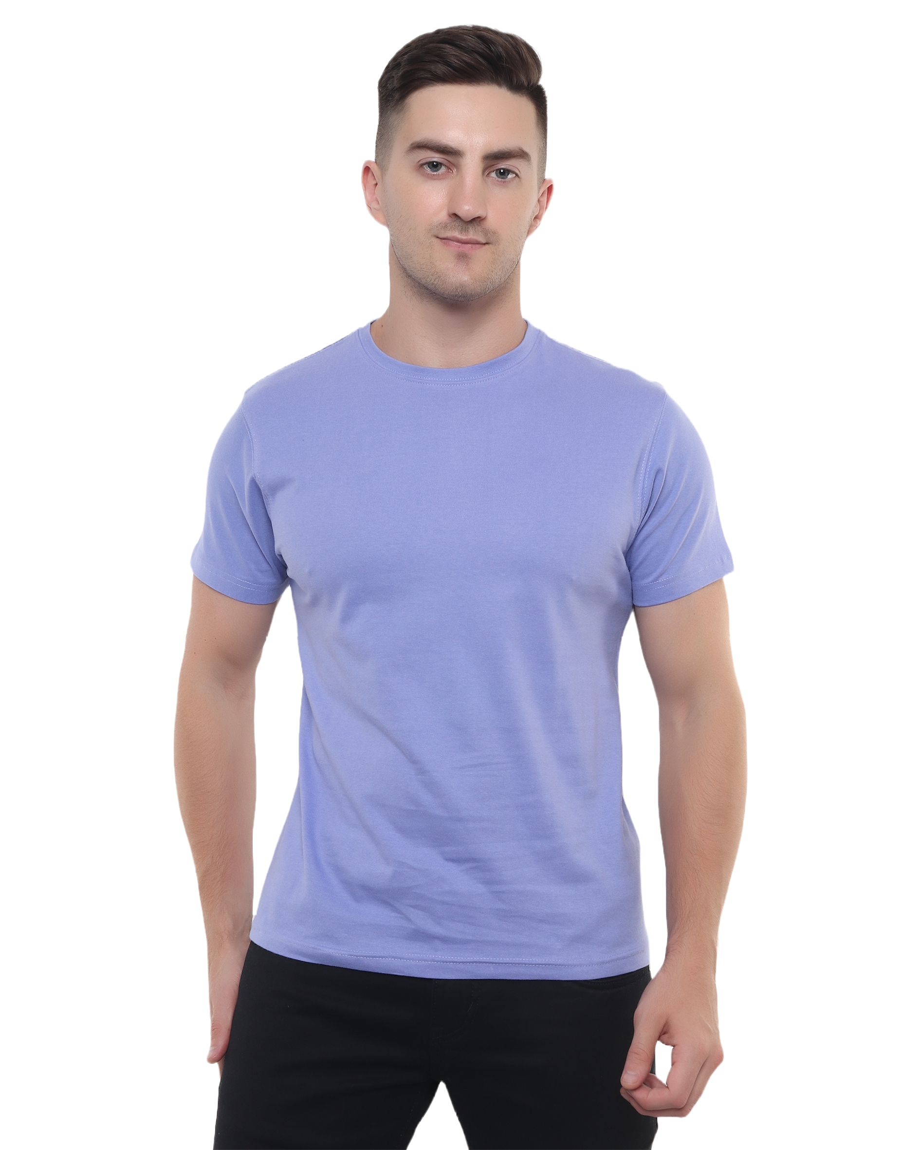 Lavender Cotton Round Neck T Shirt