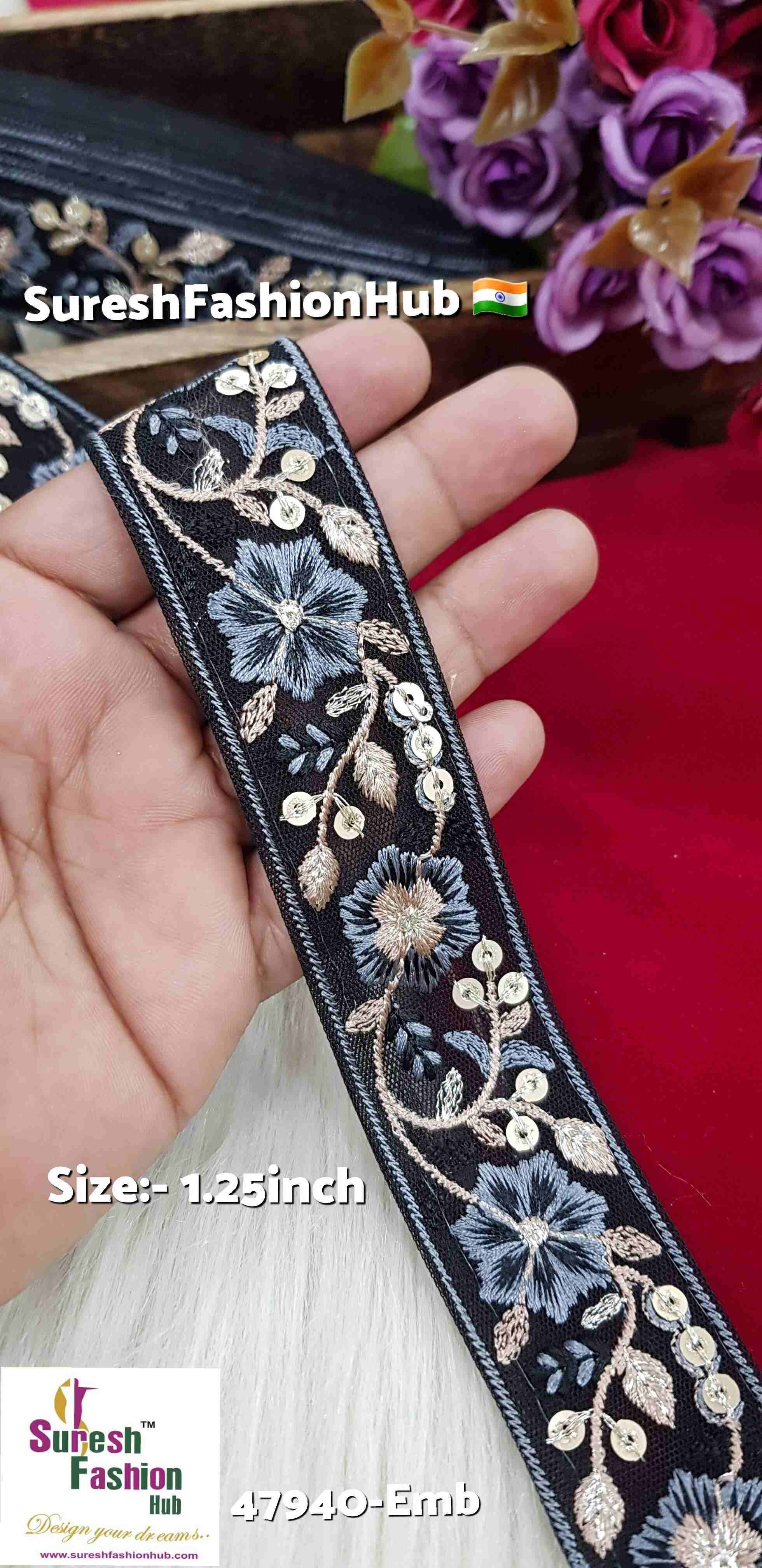 Black Radiance Floral Embroidery Lace