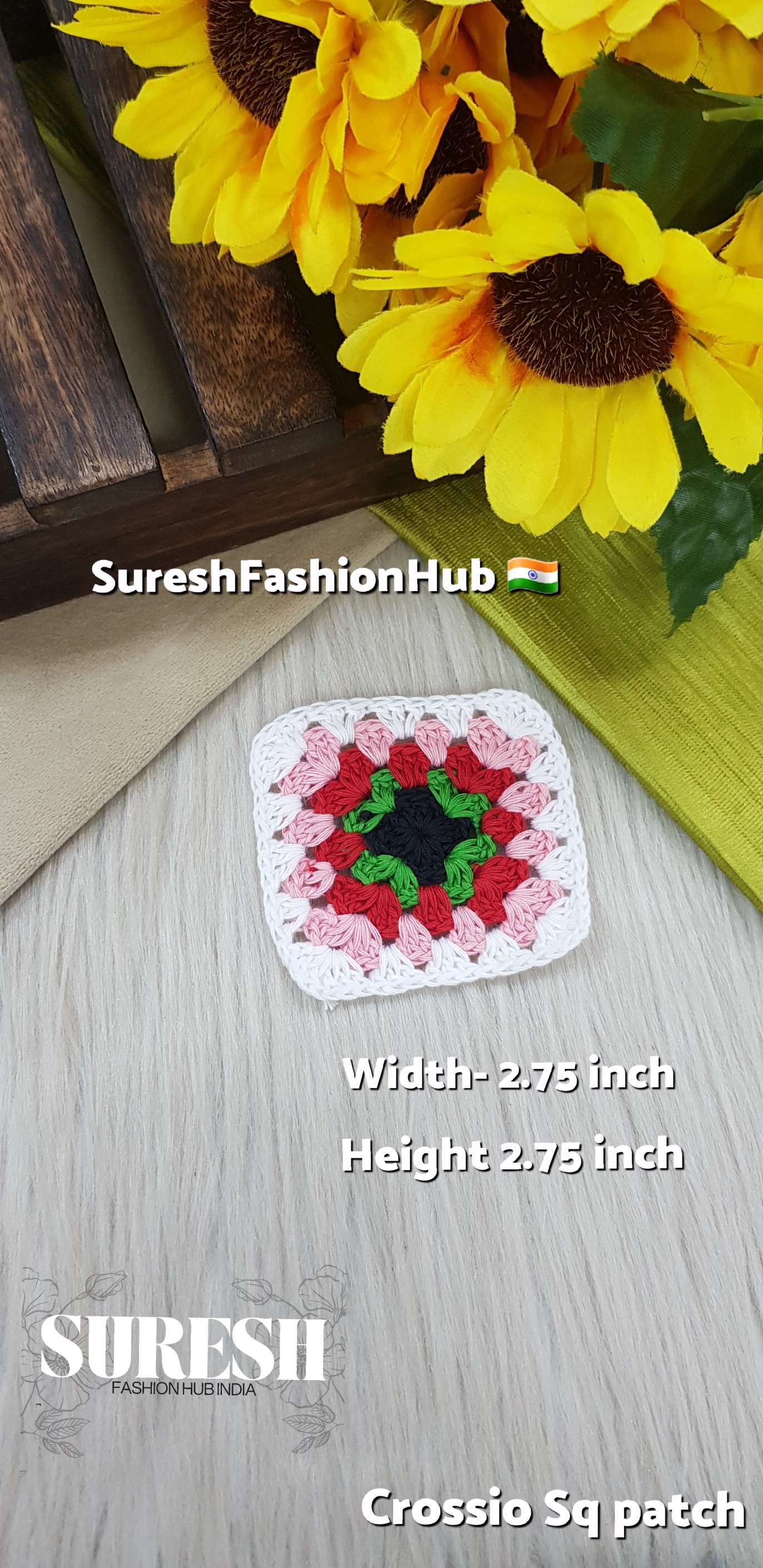 Cr-1 Handmade Crosio Square Patch (White)
