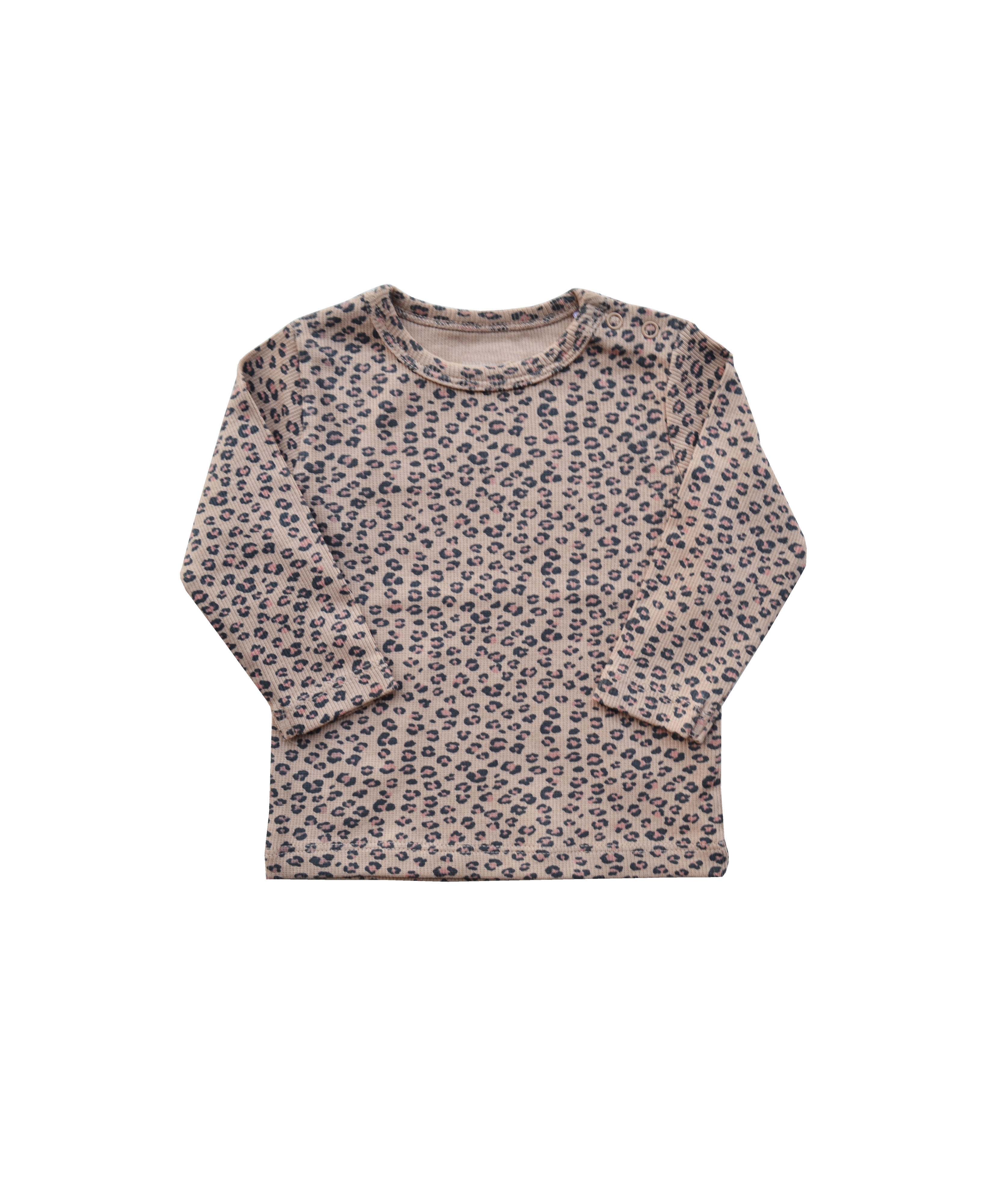 Babeez | Girls Top with Leopard Print (100% Cotton Rib) undefined