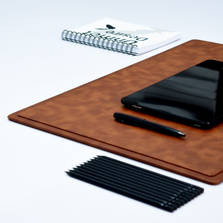 22x16 Inches Rigid Desk Blotter | Classic | Tan