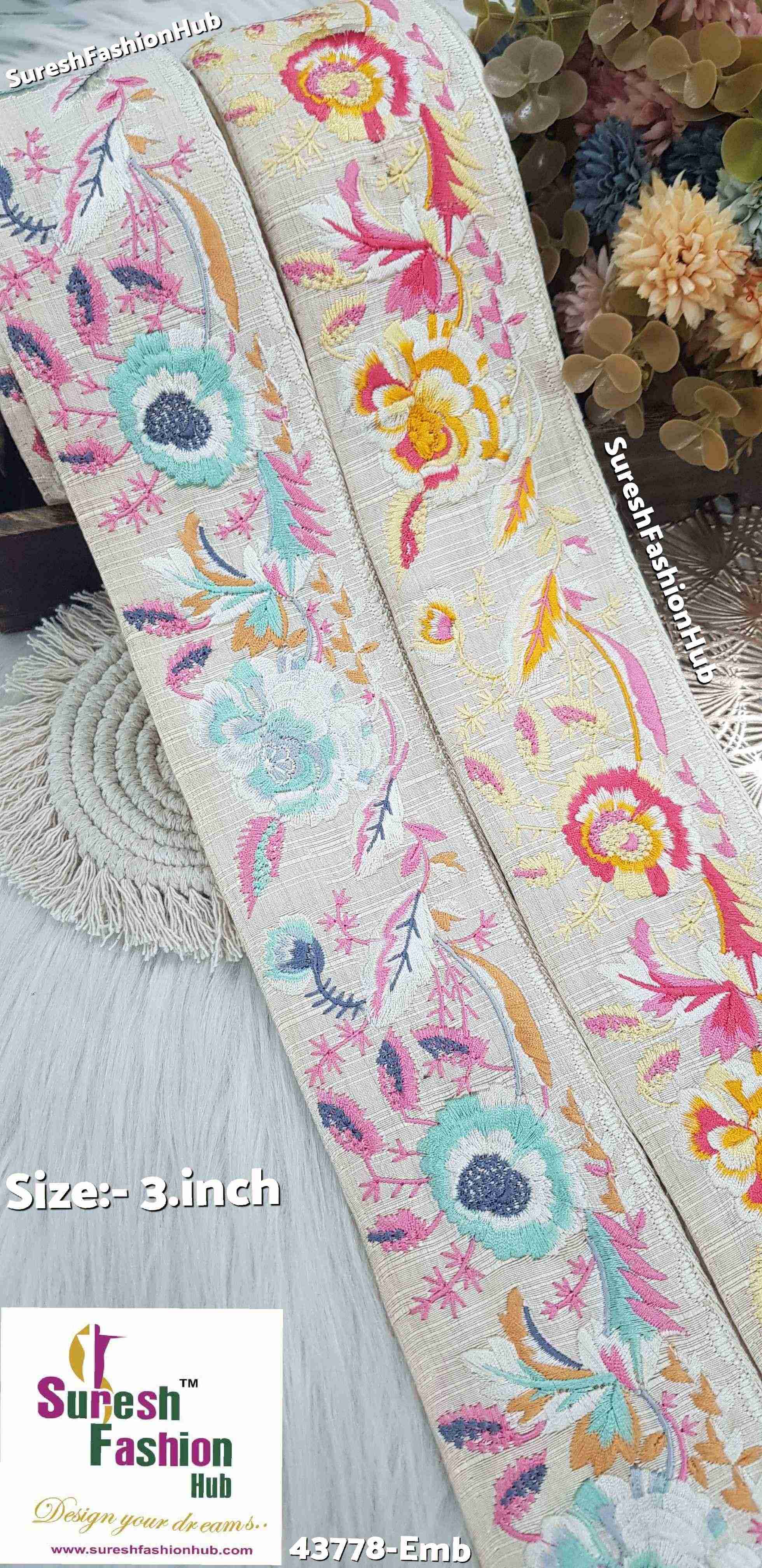 Multicolor Floral Embroidered Lace