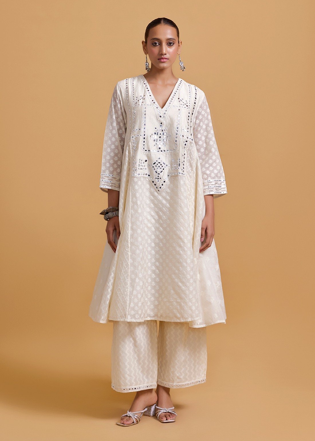 Azra Mirror Offwhite Straight Pant