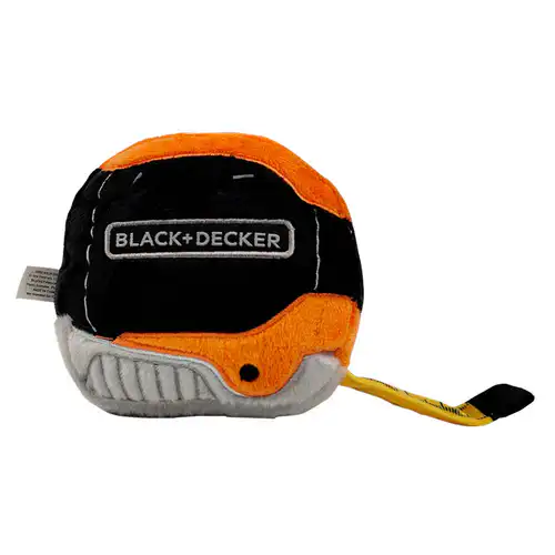 Black Plus Decker 3D Ballistic Toy, Plush Tape Measure (11.43cm x 11.43cm x 6.35cm)