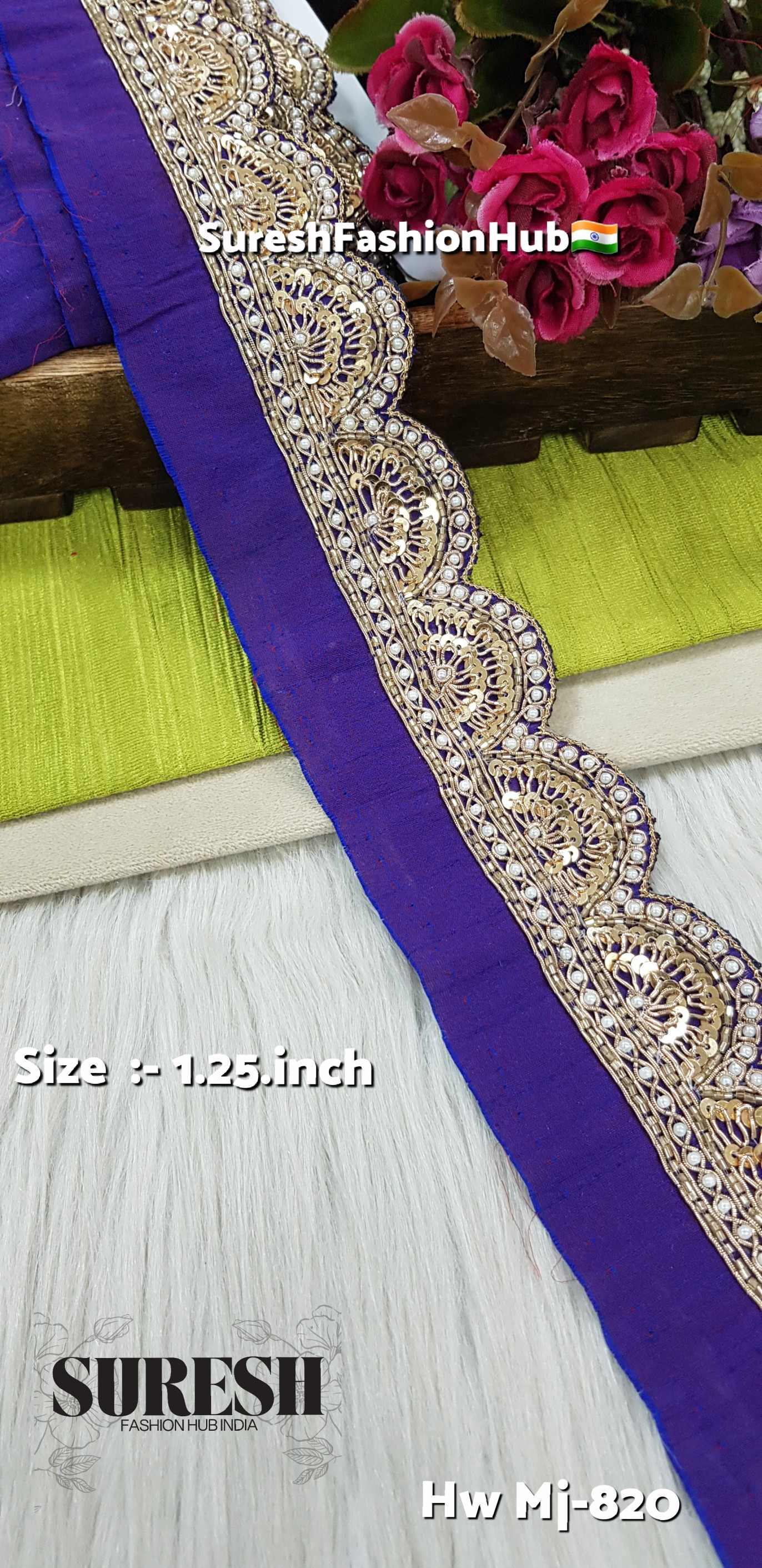 Jamli ZariScallop Designer Handmade Border – Mj-820