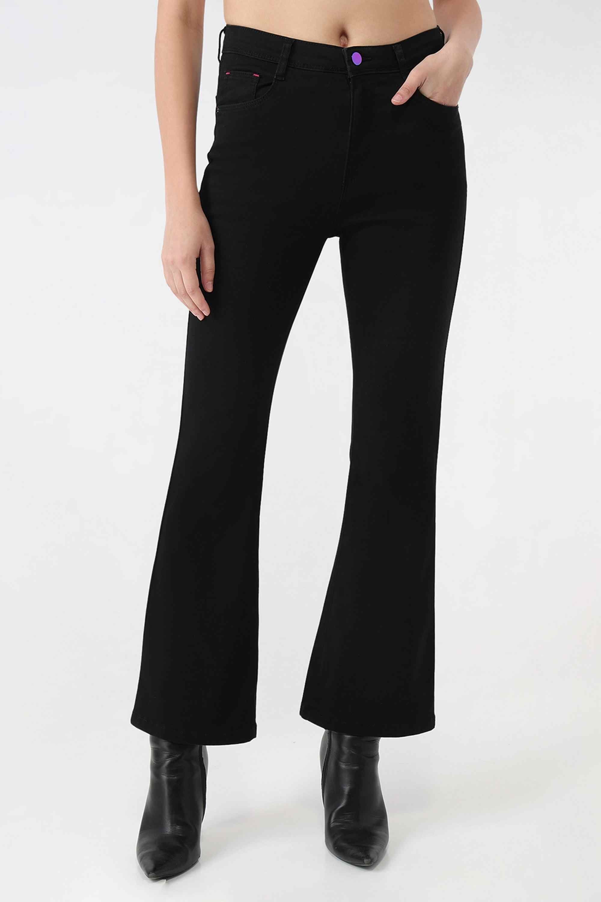 High Rise Blended Fabric Relaxed Fit Women's Jeans