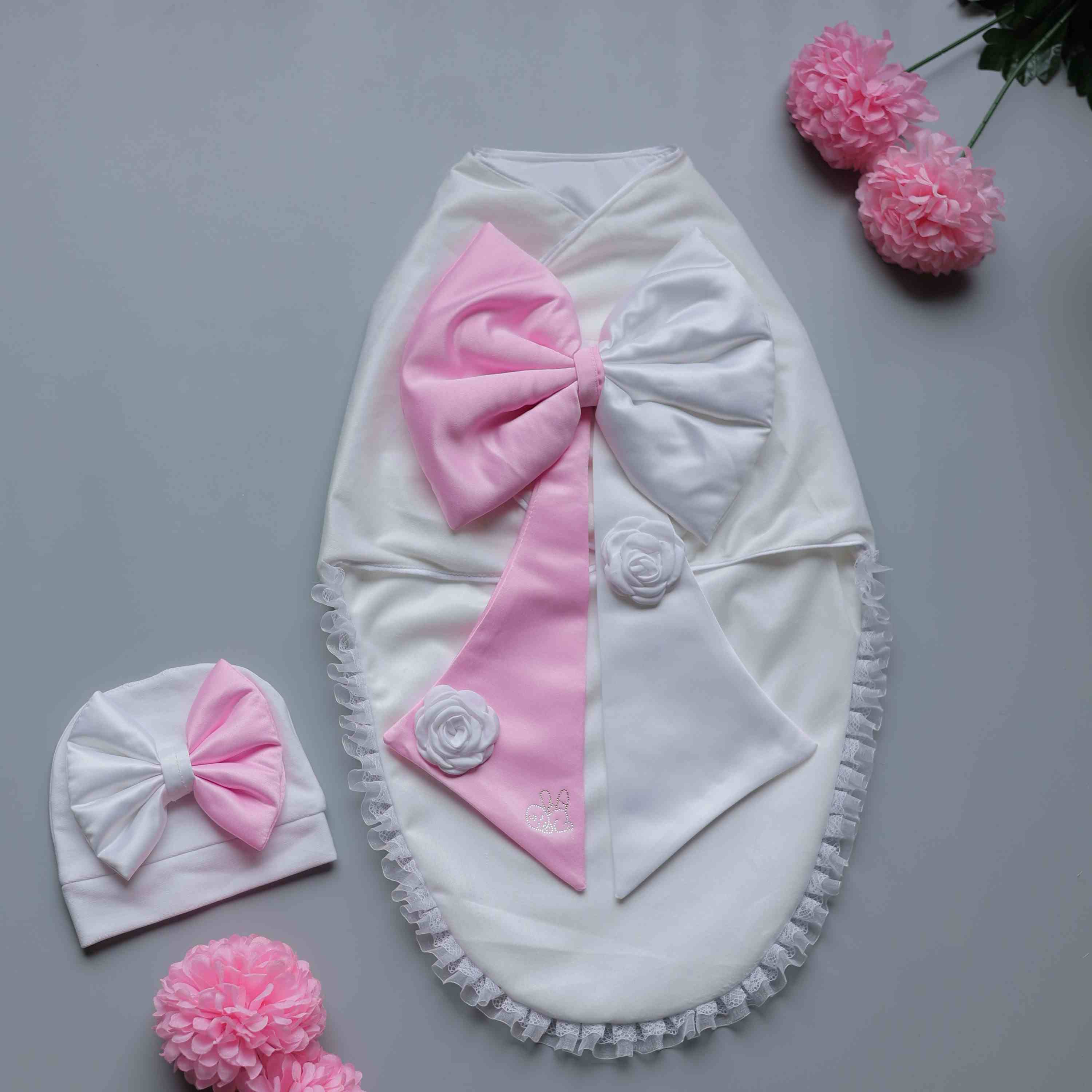 Blush Bow Luxe Swaddle Set