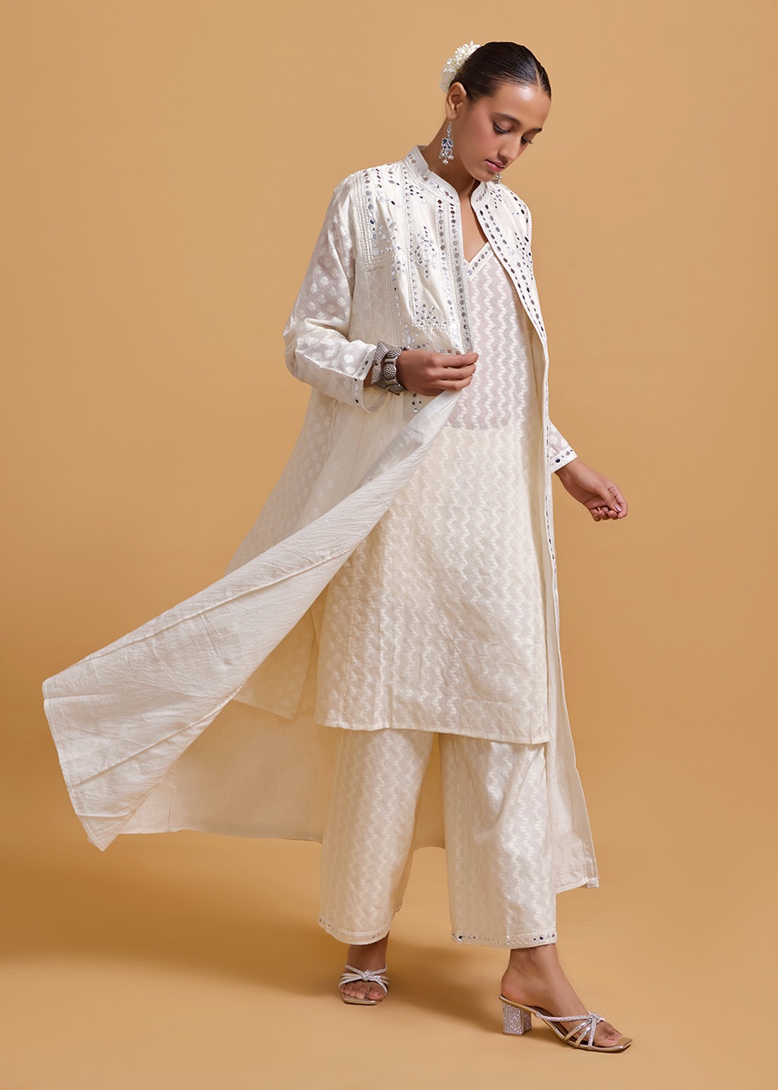 Azra Mirror White Coat Set