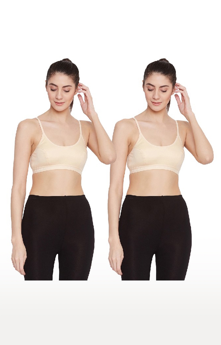 CARE IN | Care In Non Padded Non-Wired Full Coverage Sports Bra For Women - Pack of 2 0